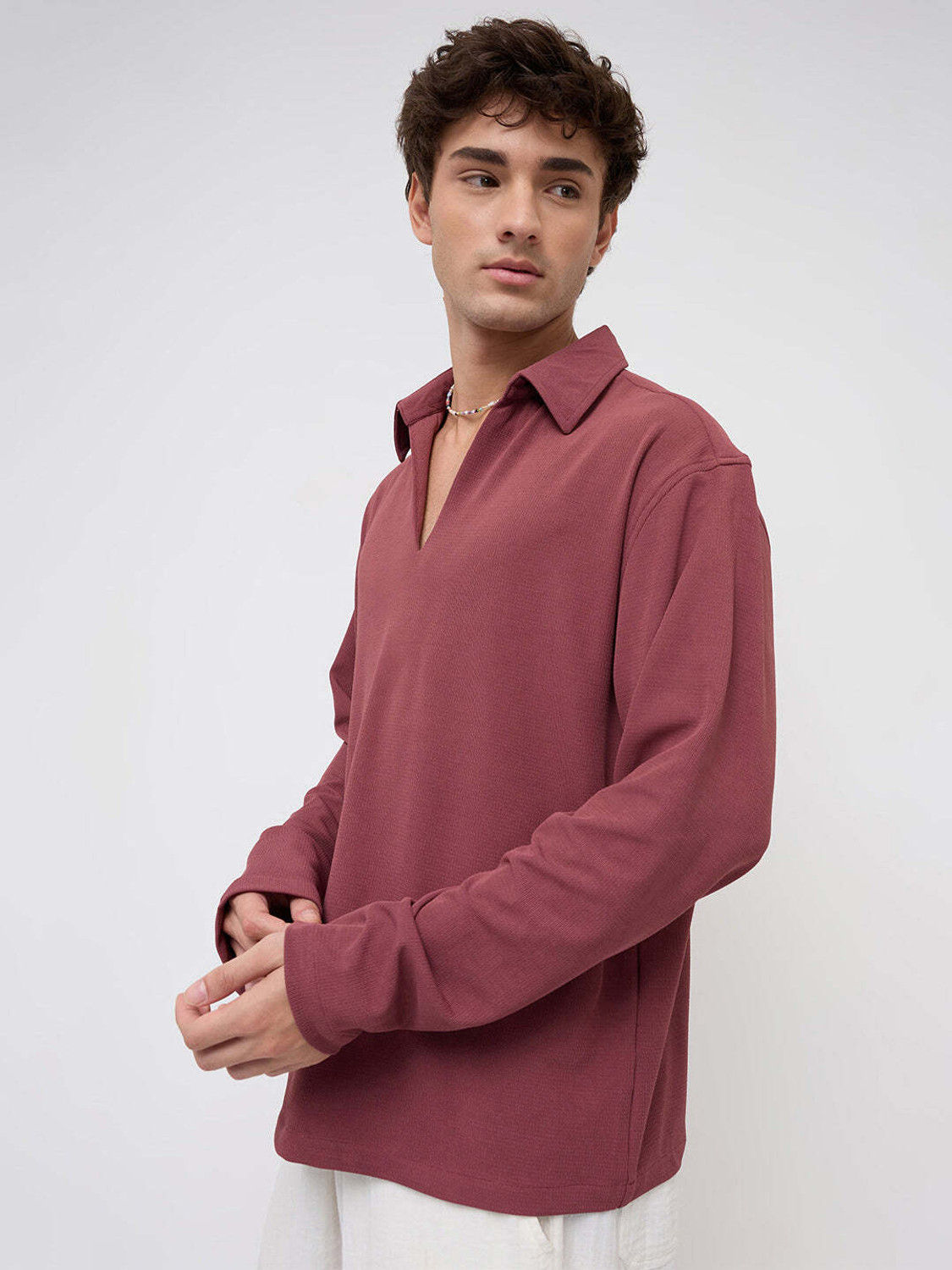 Image of VASTRADO Men Solid Casual Pink Shirt
