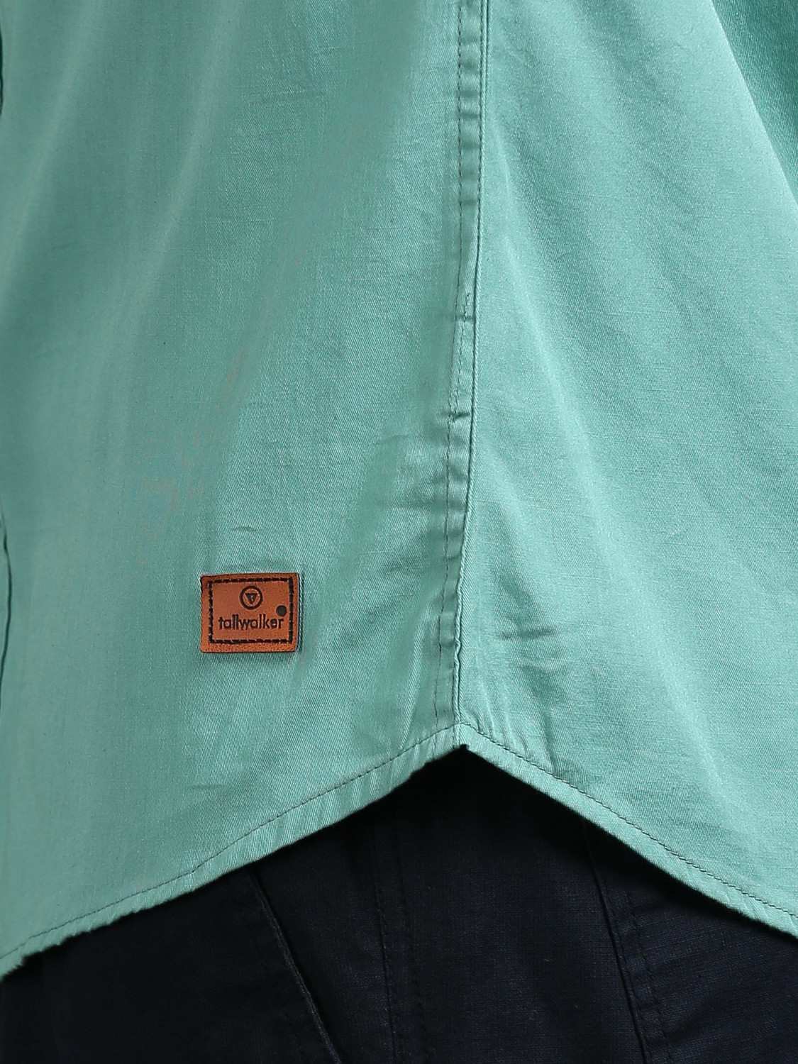 Image of tallwalker Men Solid Casual Light Green Shirt