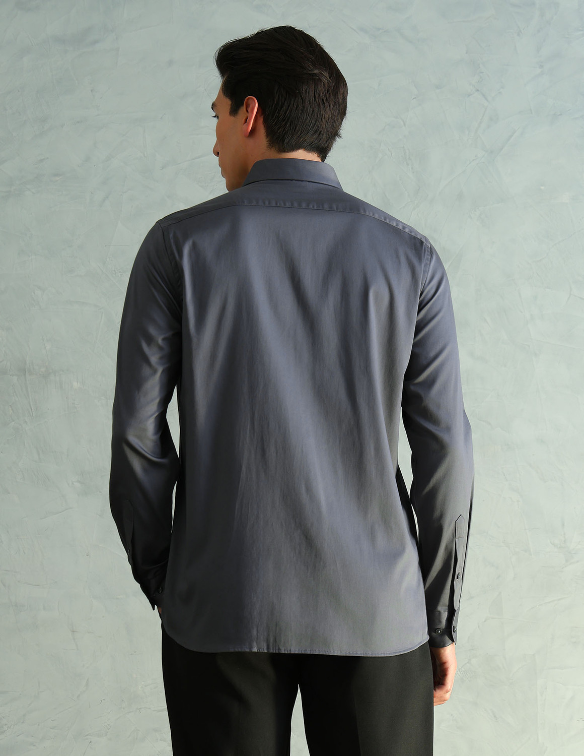 Image of Arrow Newyork Men Solid Formal Grey Shirt