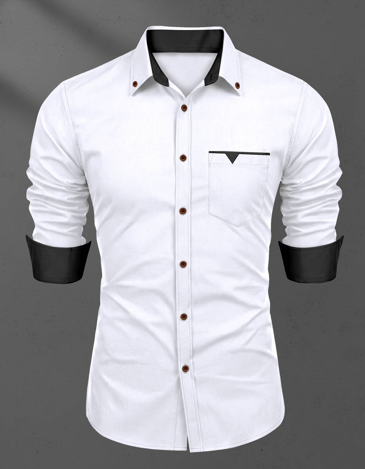 Xomlaxo Men Solid Casual White Shirt