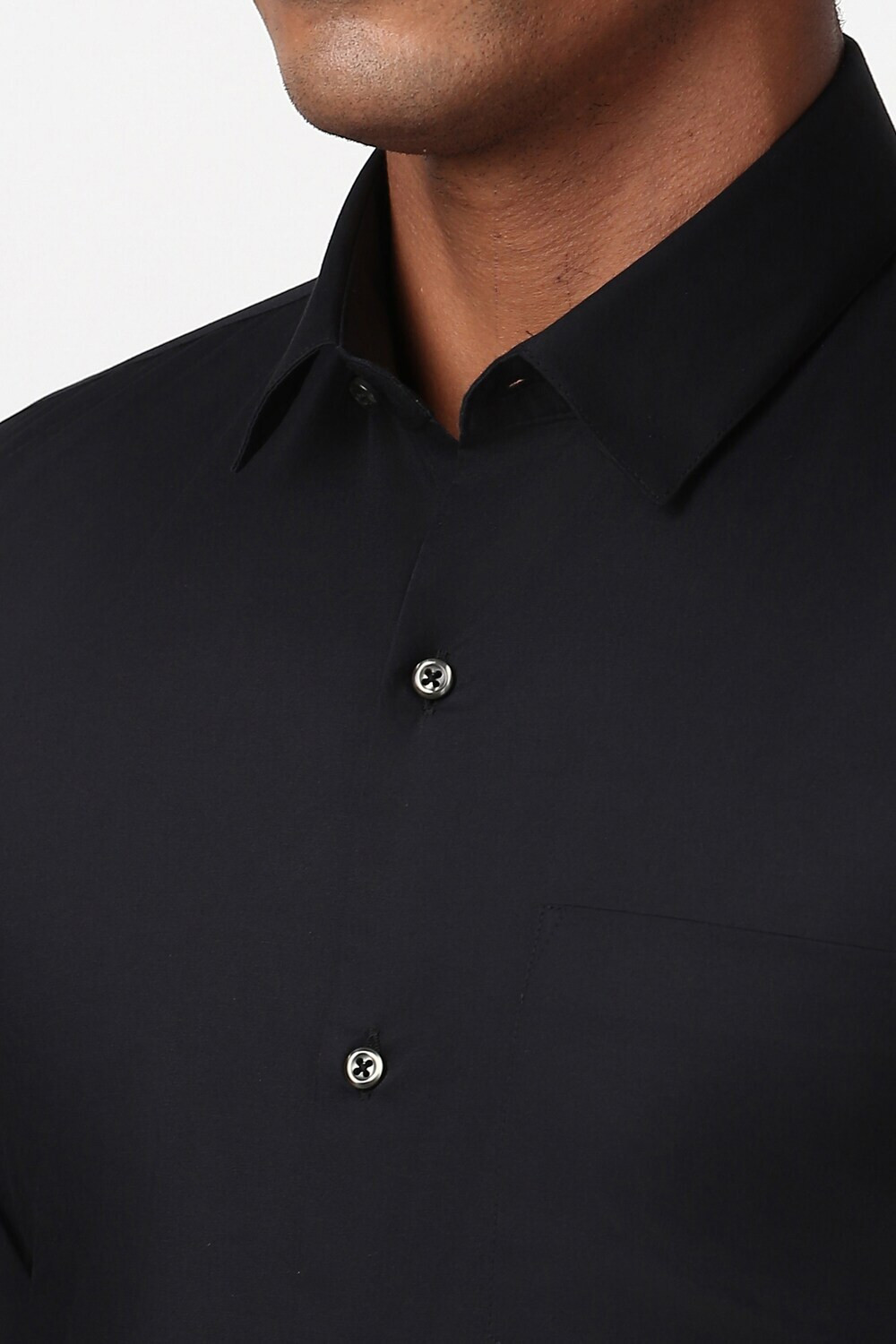 Image of PETER ENGLAND Men Solid Formal Black Shirt