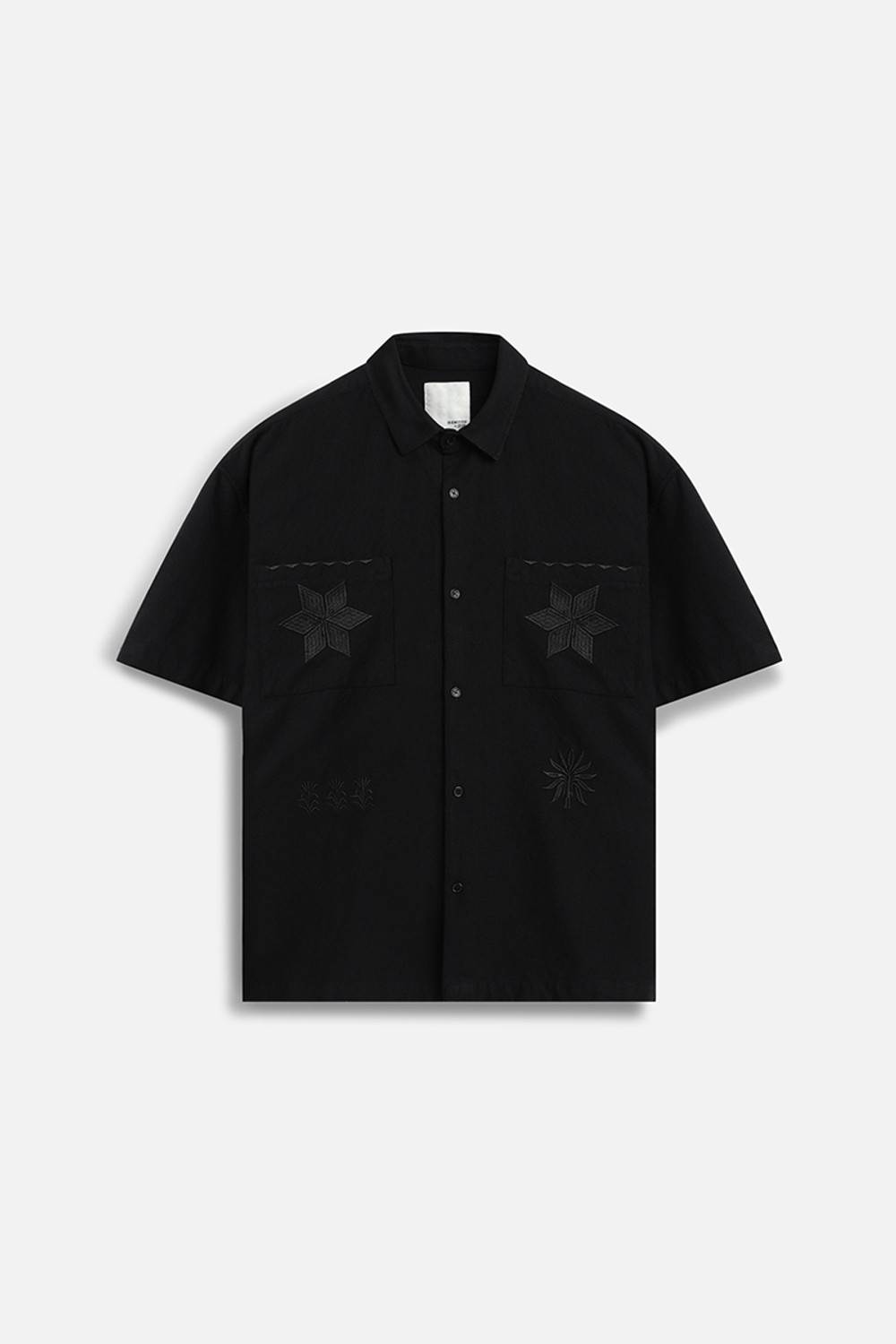 Image of Snitch Men Embroidered Casual Black Shirt