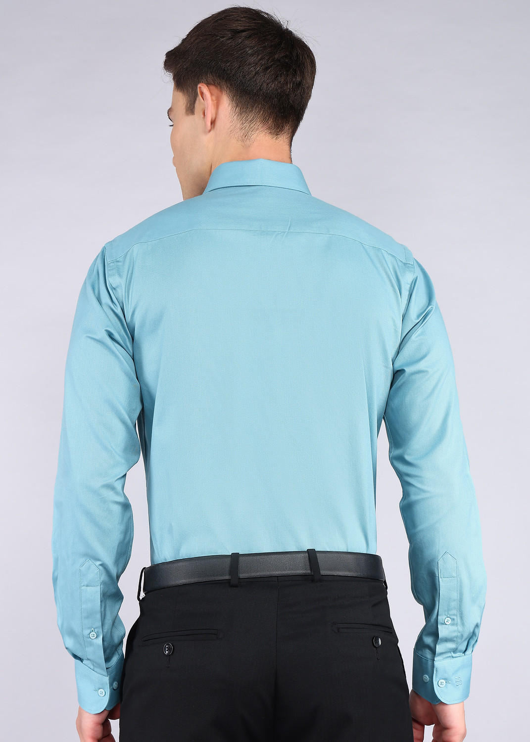 Image of Raymond Men Solid Formal Light Blue Shirt