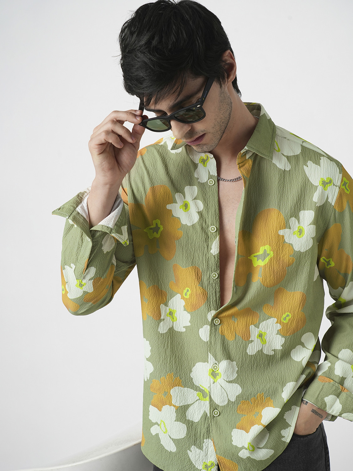 Image of VASTRADO Men Self Design Casual Multicolor Shirt