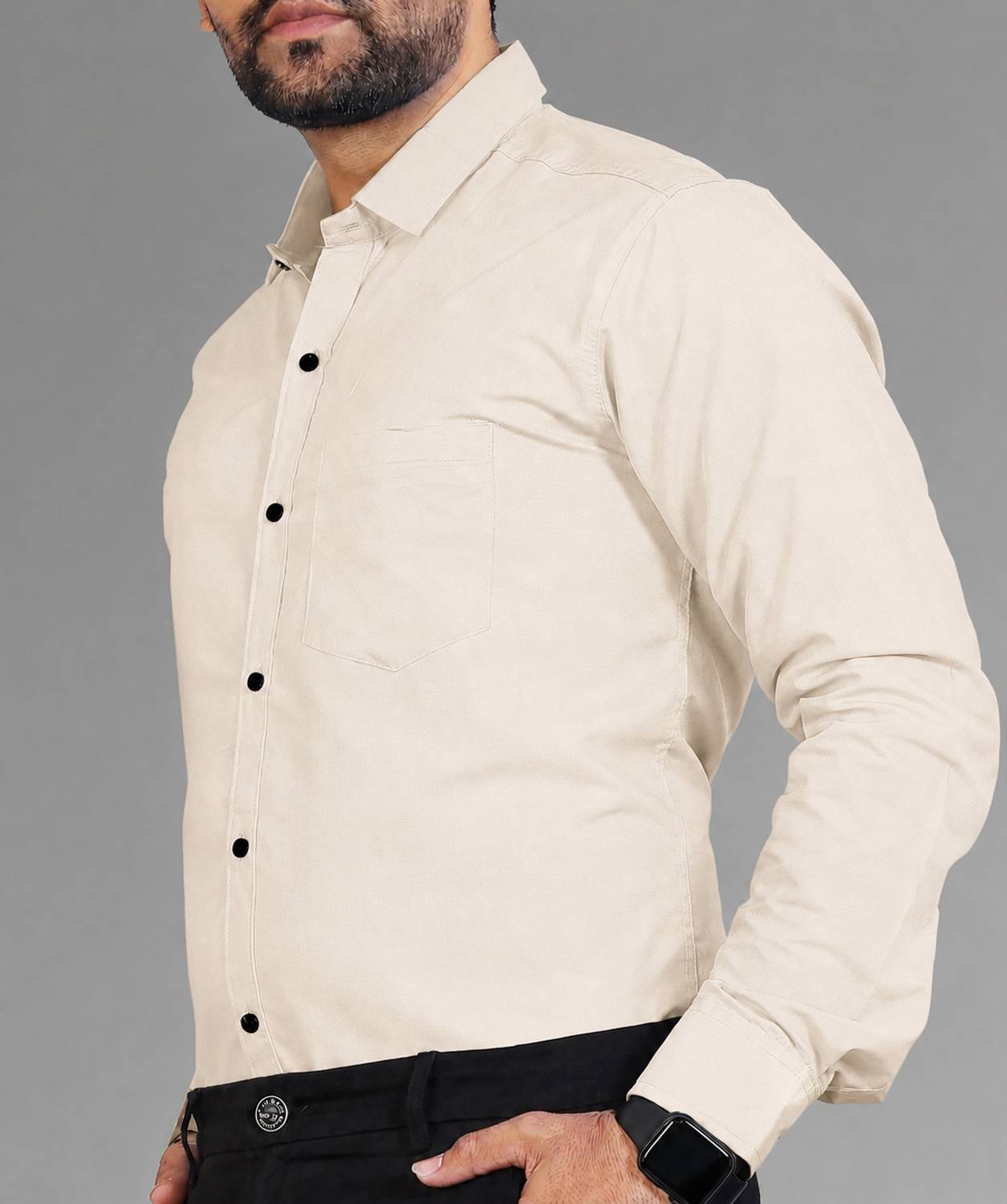 COMBRAIDED Men Beige Casual Shirt - Image 3