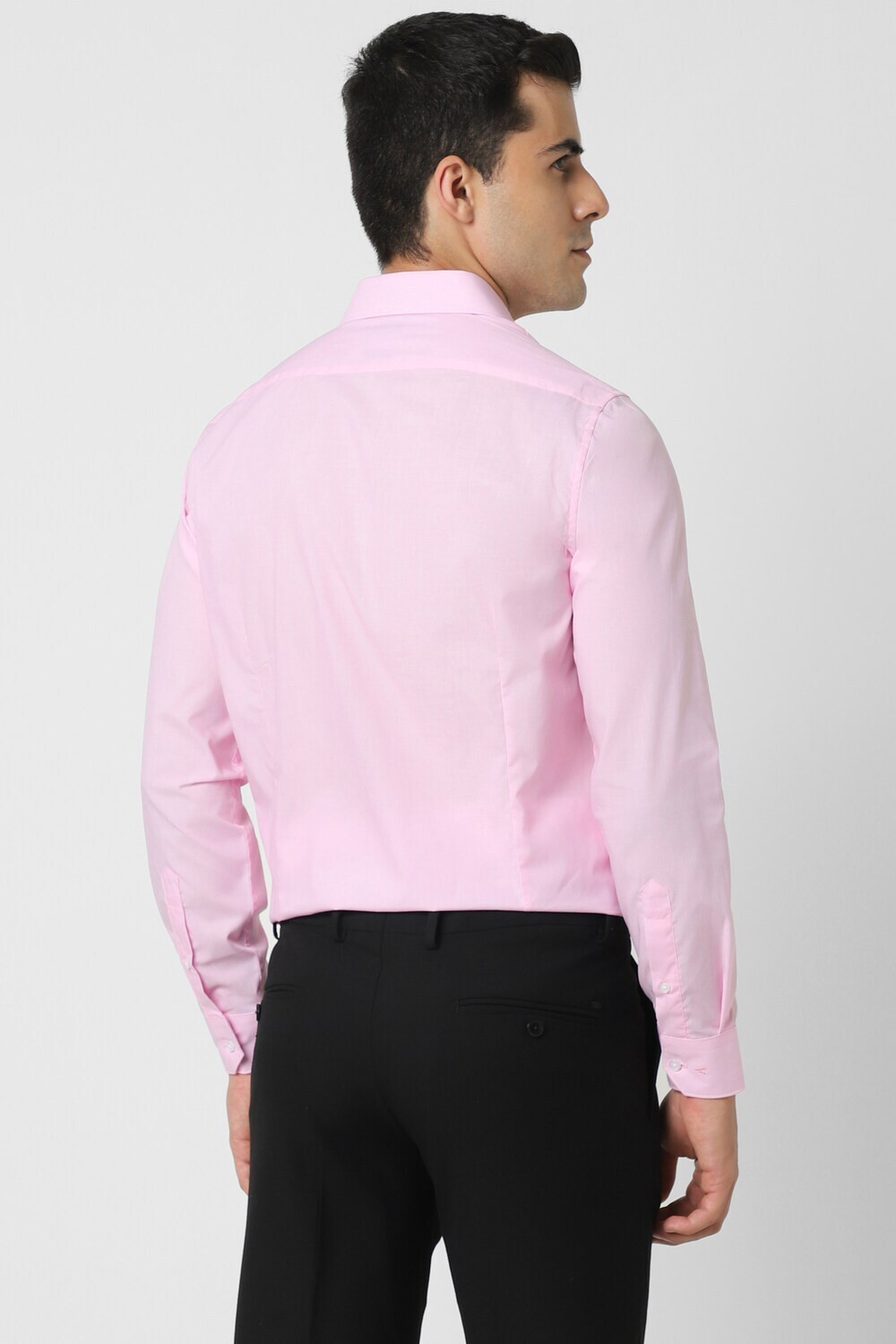 Image of VAN HEUSEN Men Solid Formal Pink Shirt