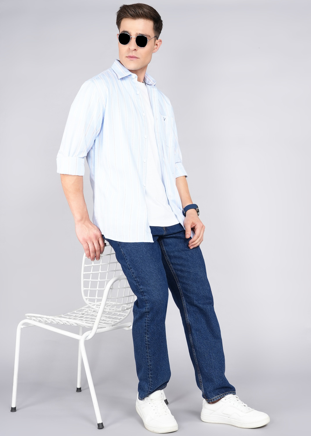 Image of Allen Solly Men Regular Fit Striped Casual Shirt