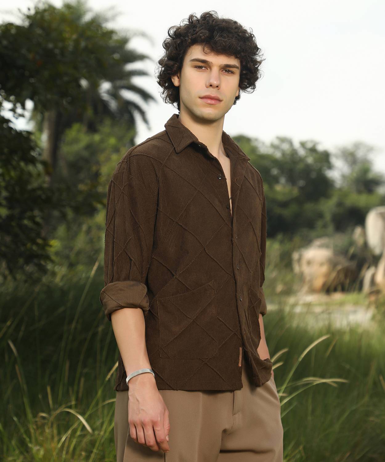 CAHOOT Men Solid Casual Brown Shirt - Image 2