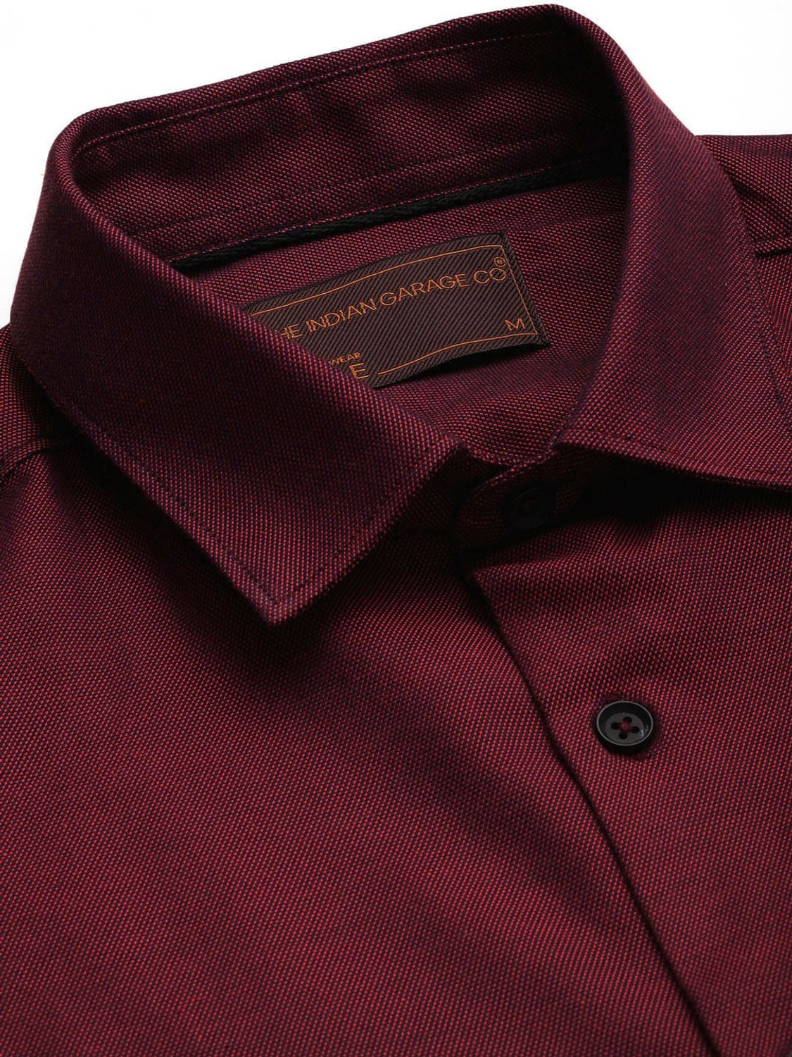Image of The Indian Garage Co. Men Solid Formal Red Shirt