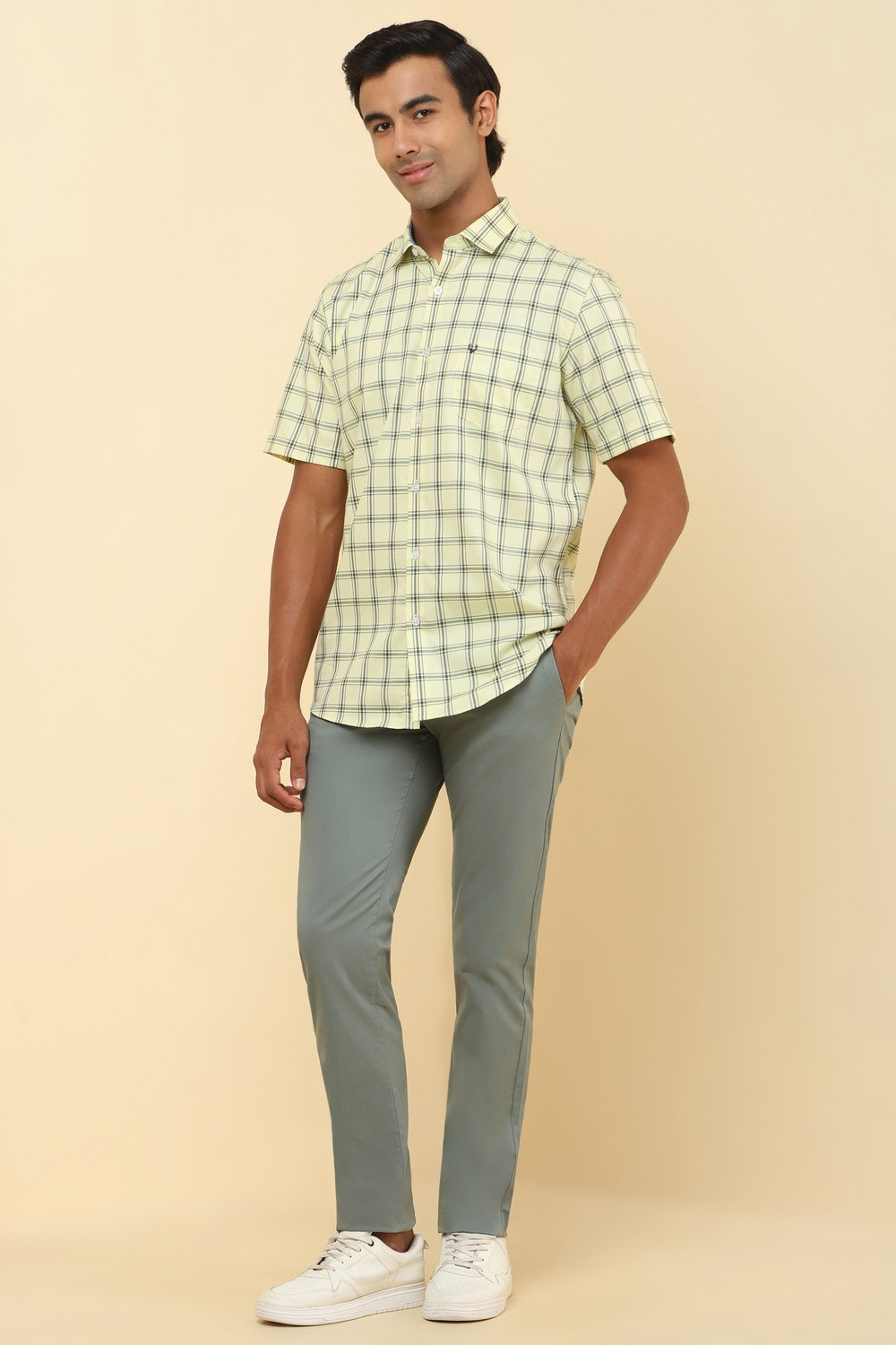 Image of Allen Solly Men Slim Fit Checkered Casual Shirt