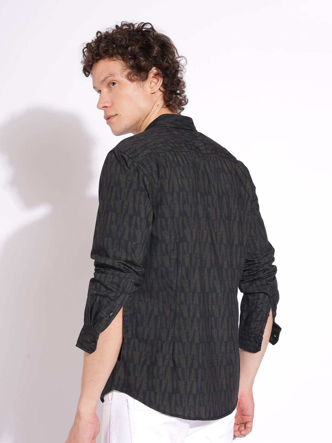 Image of HERE&NOW Men Printed Casual Multicolor Shirt