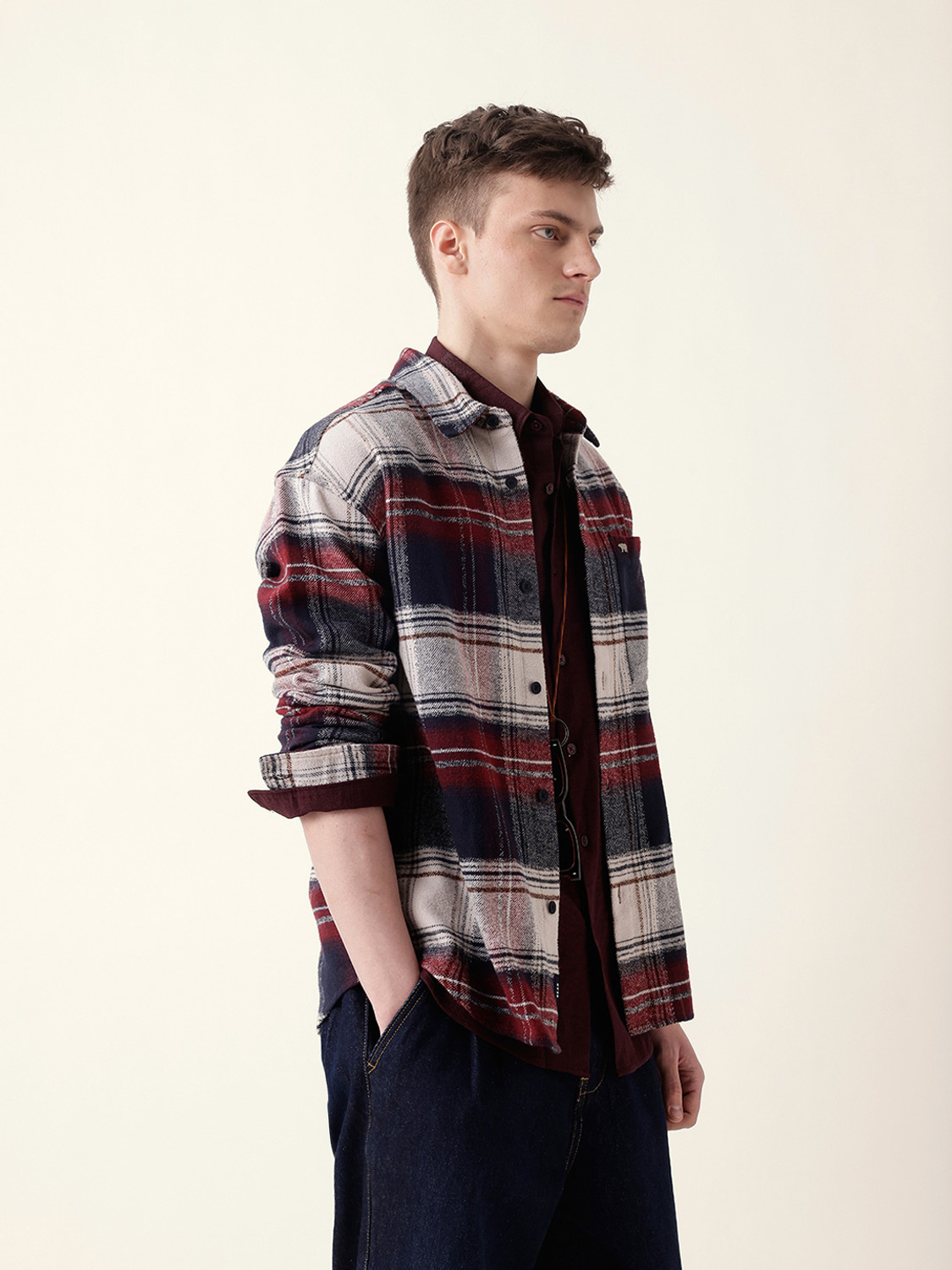 Image of THE BEAR HOUSE Men Checkered Casual Multicolor Shirt