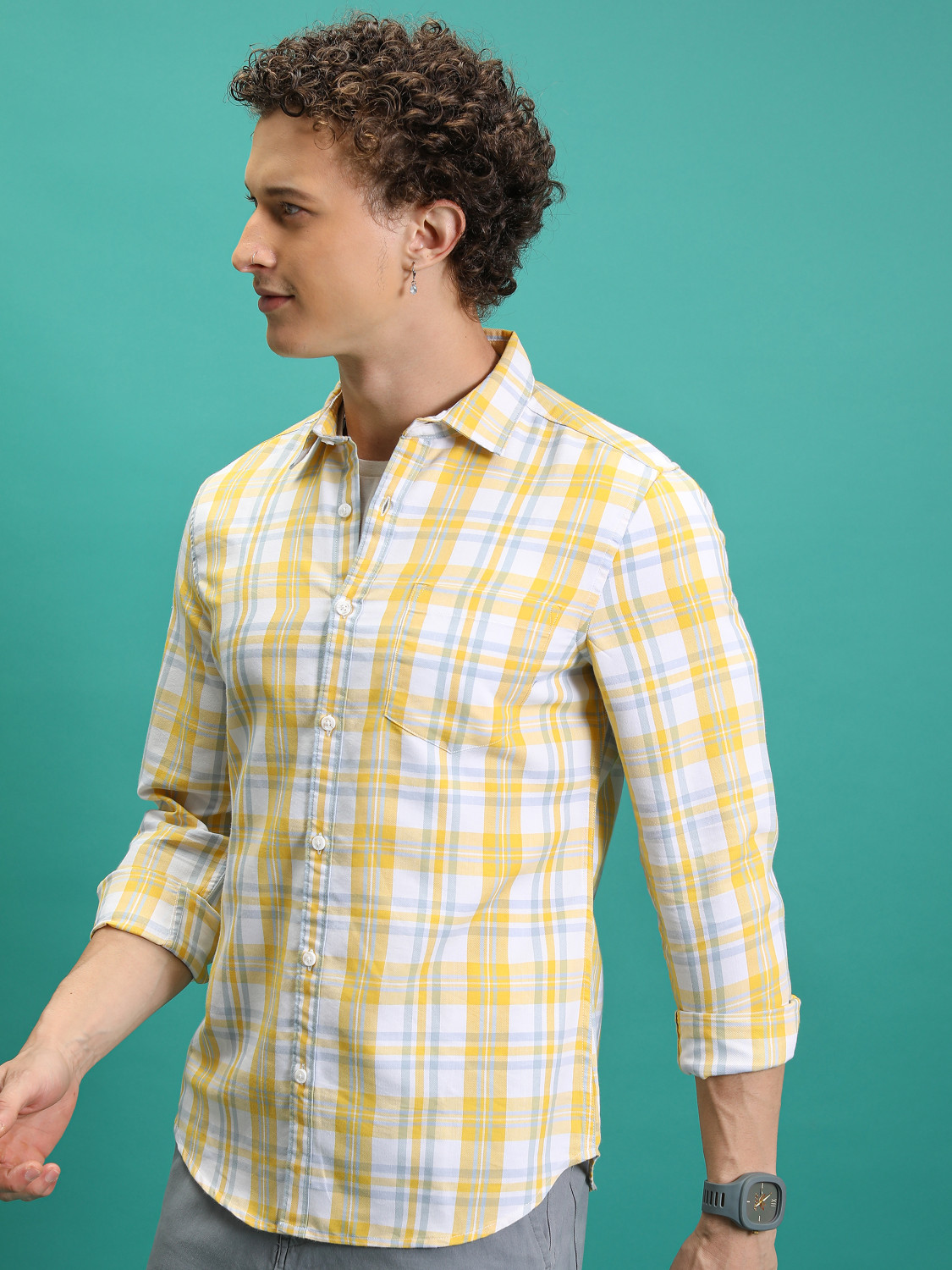 Image of HIGHLANDER Men Checkered Casual Multicolor Shirt