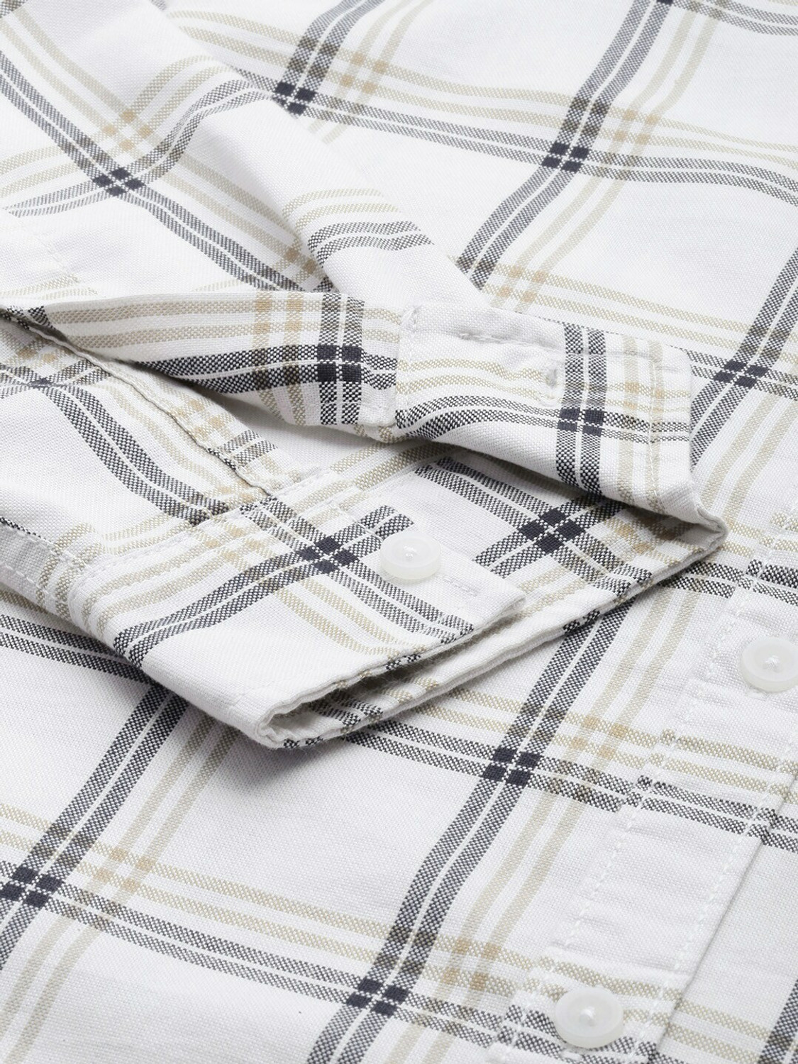 Image of The Indian Garage Co. Men Checkered Casual White Shirt