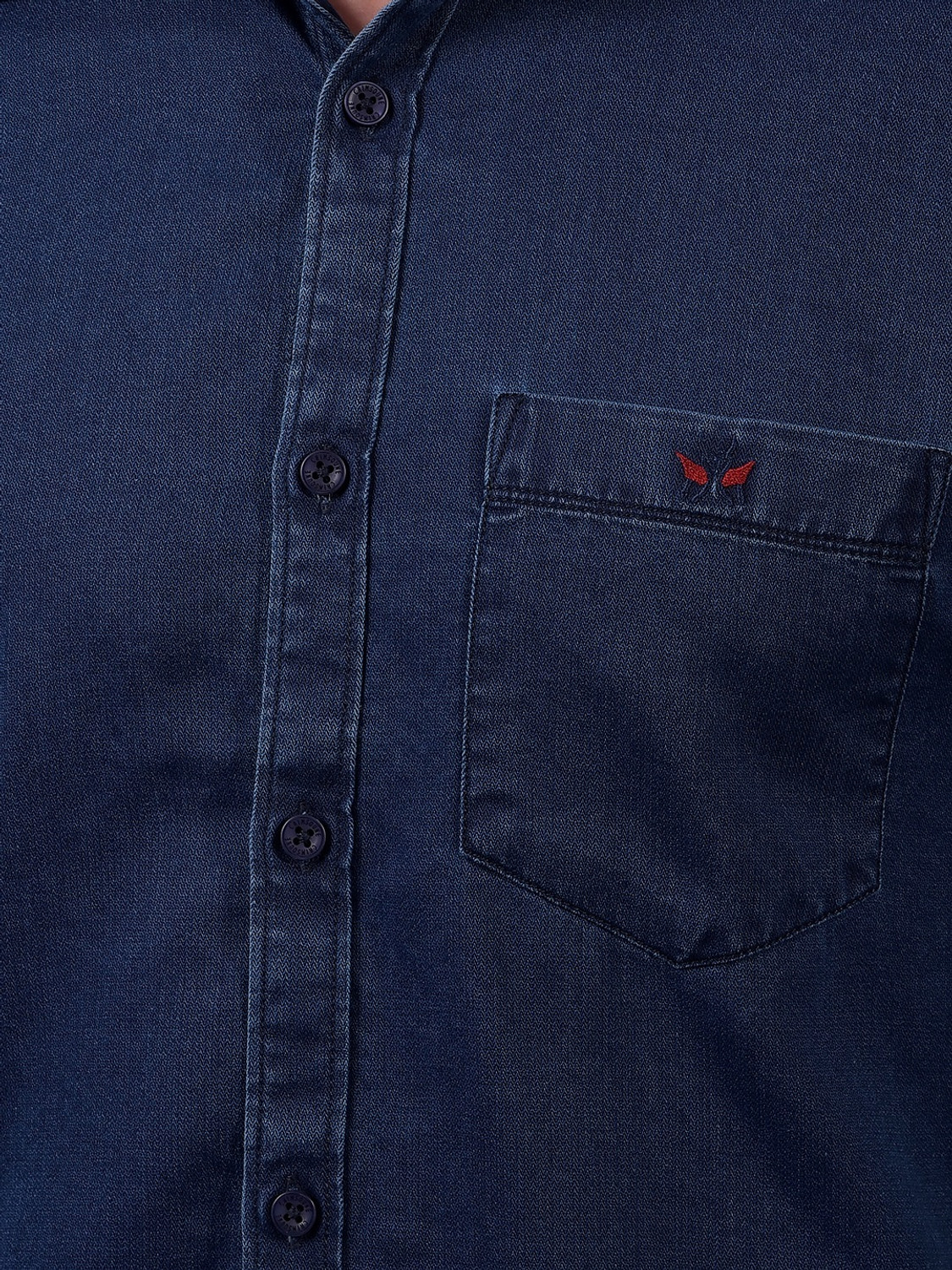 Image of CRIMSOUNE CLUB Men Solid Casual Blue Shirt