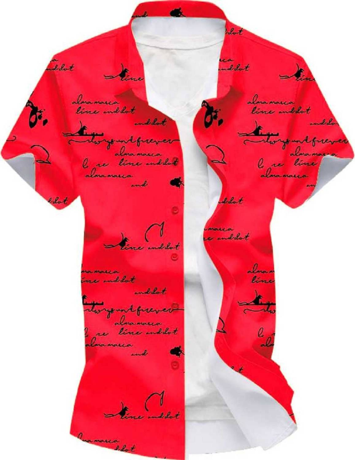 SEVENTEENSTITCH Men Printed Casual Black, Red Shirt