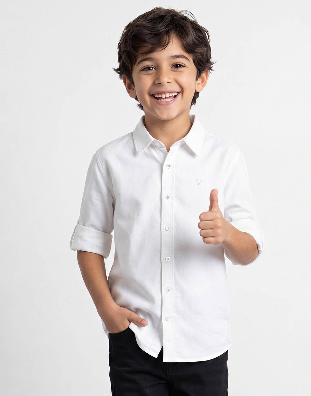 Allen Solly Boys Solid Casual White Shirt