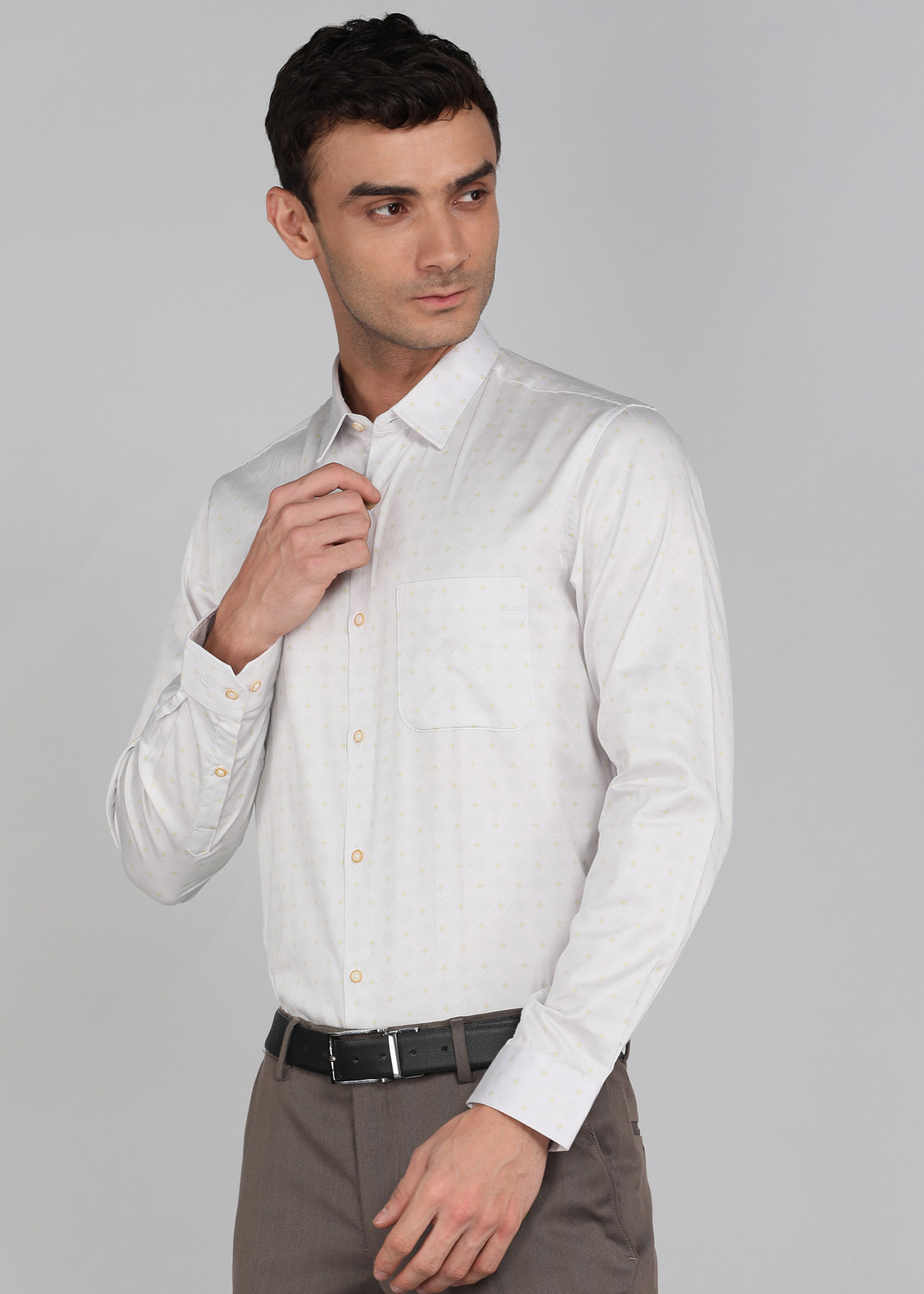 Image of PETER ENGLAND Men Printed Casual White Shirt