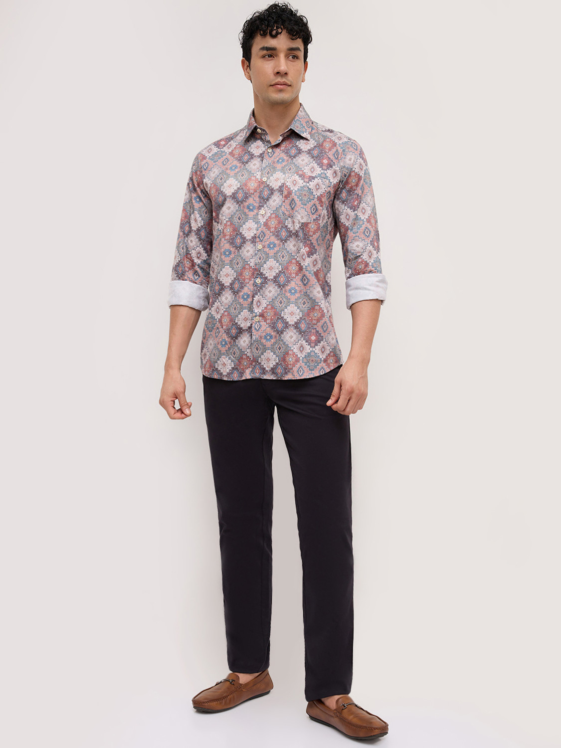 Image of PARX Men Printed Casual Red Shirt