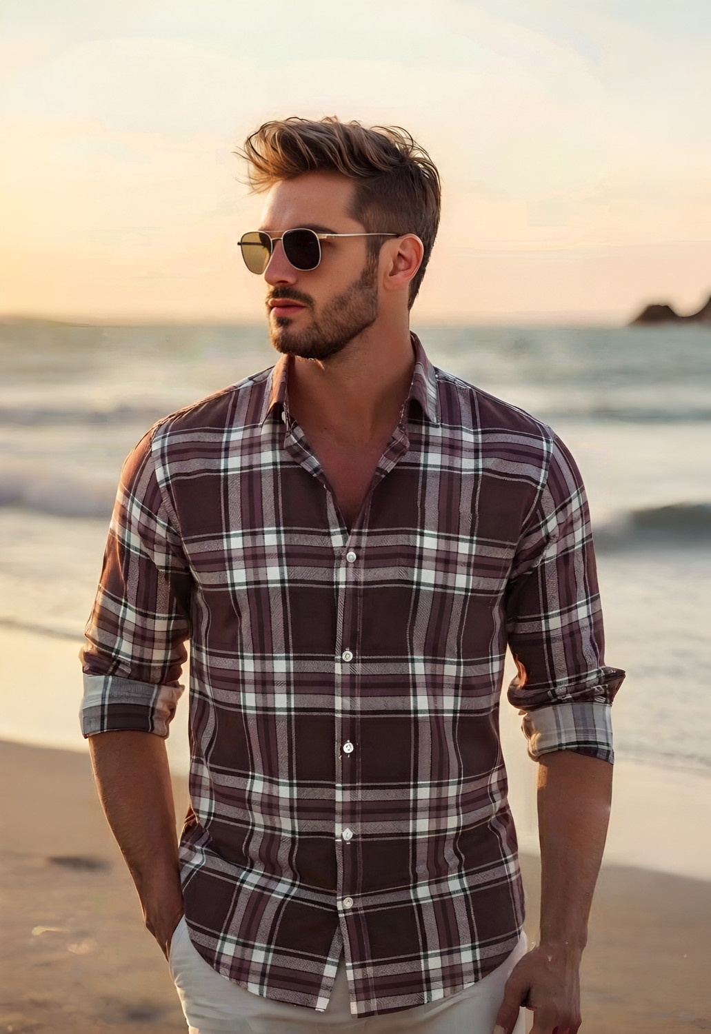 Image of Roadster Men Checkered Casual Multicolor Shirt