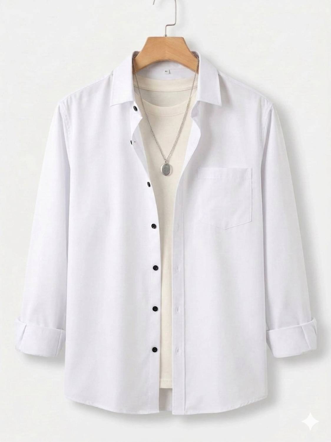 PRAIZY Men Solid Casual White Shirt - Image 1