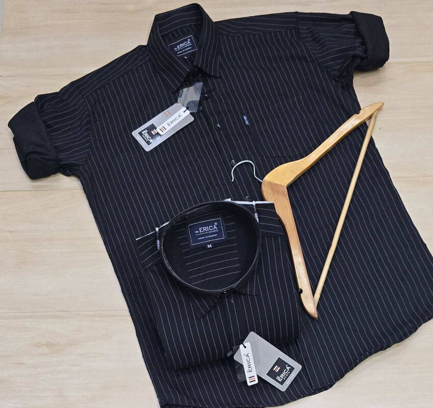 Erica Men Striped Casual Black Shirt - Image 3