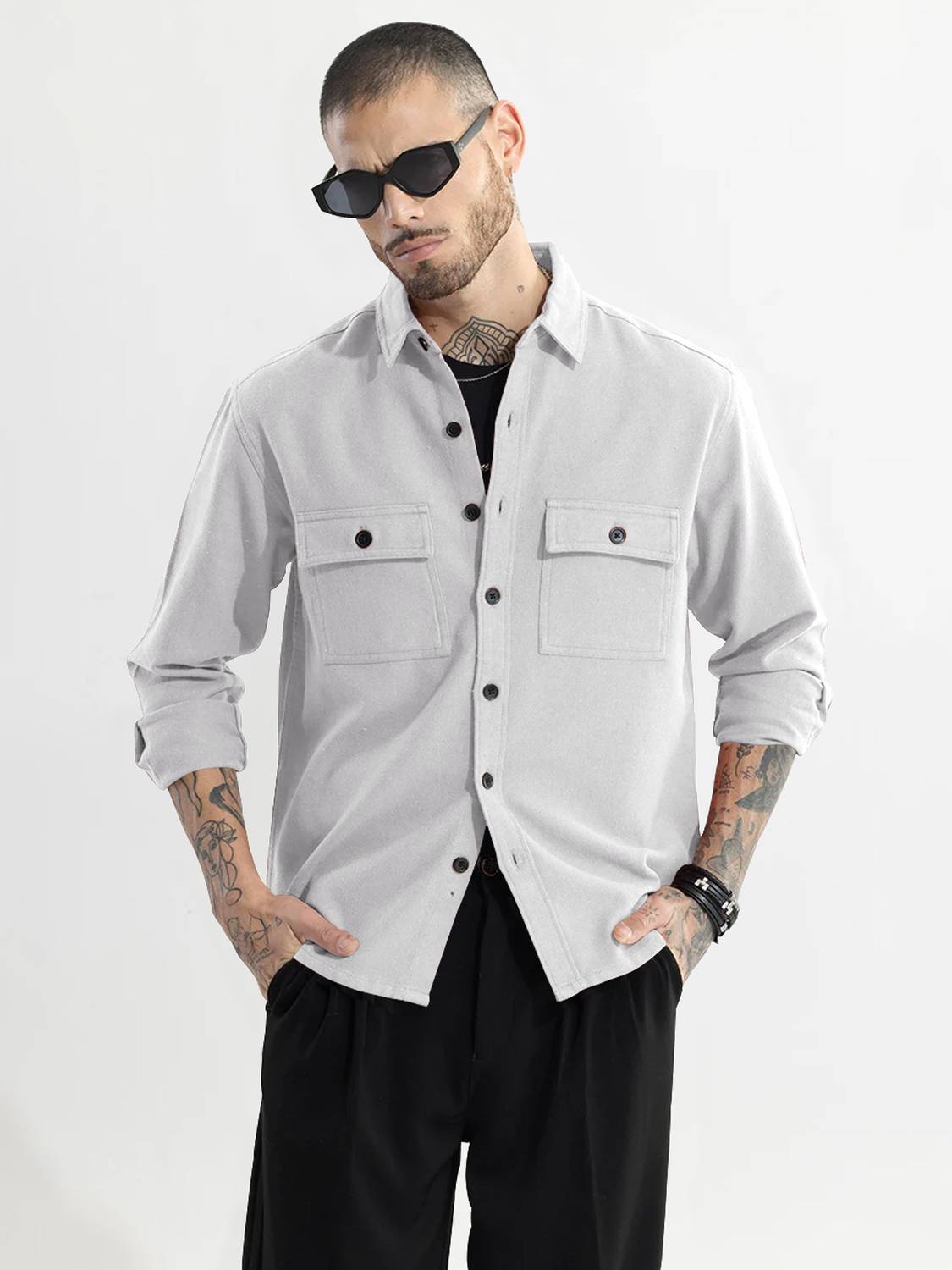EyeBogler Men Grey Casual Shirt - Image 3