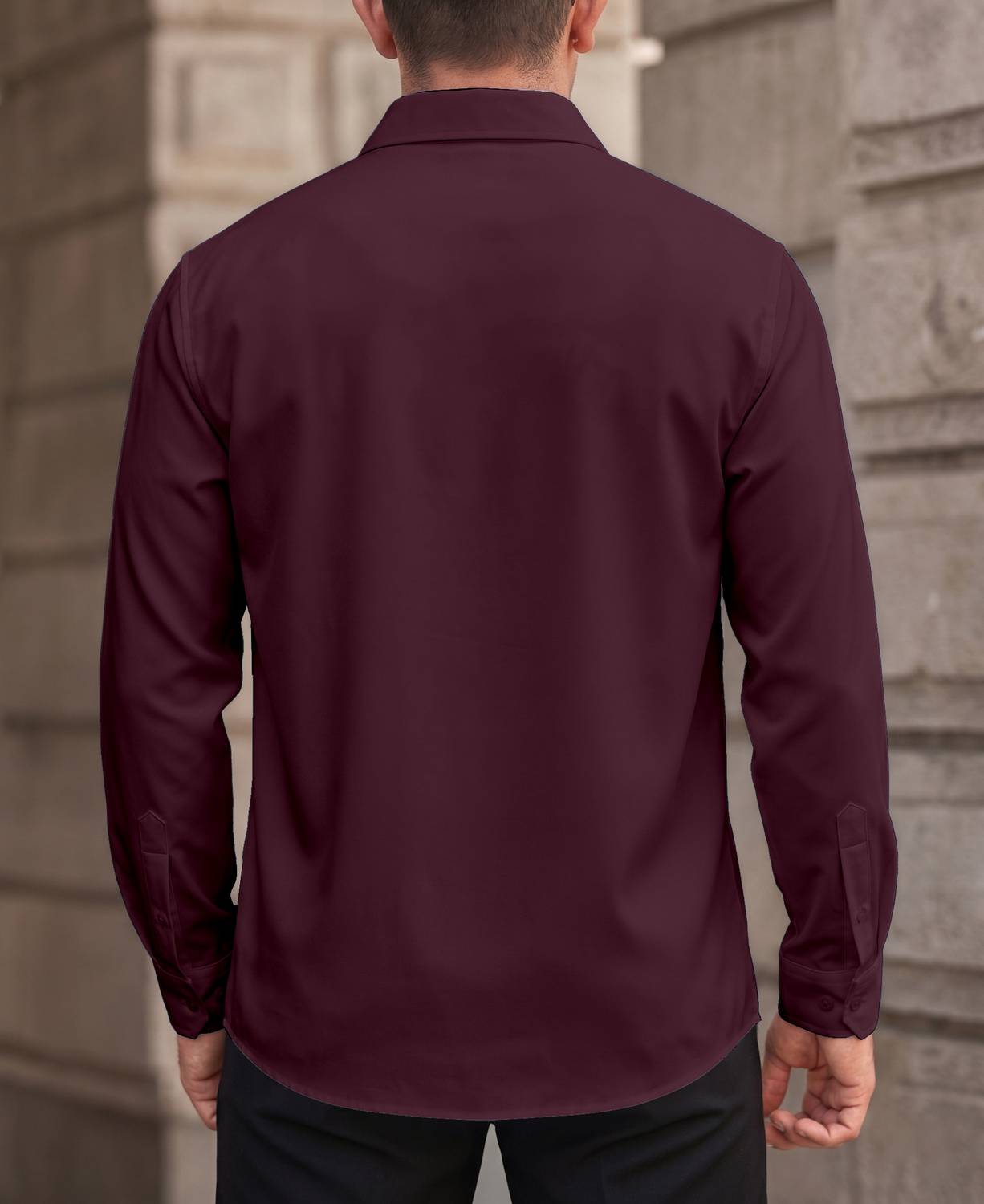 DarkSquare Men Maroon, Blue Shirt - Image 3