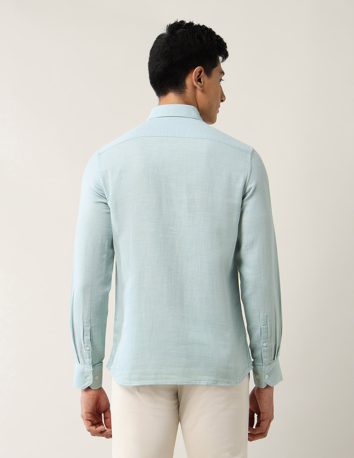 Image of Arrow Sport Men Solid Casual Green Shirt
