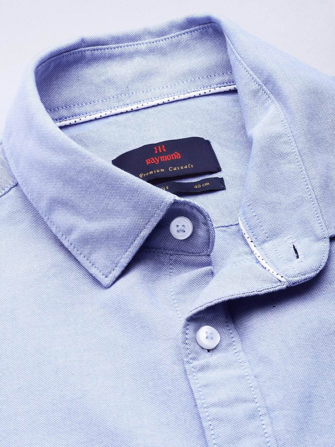 Image of Raymond Men Solid Casual Light Blue Shirt