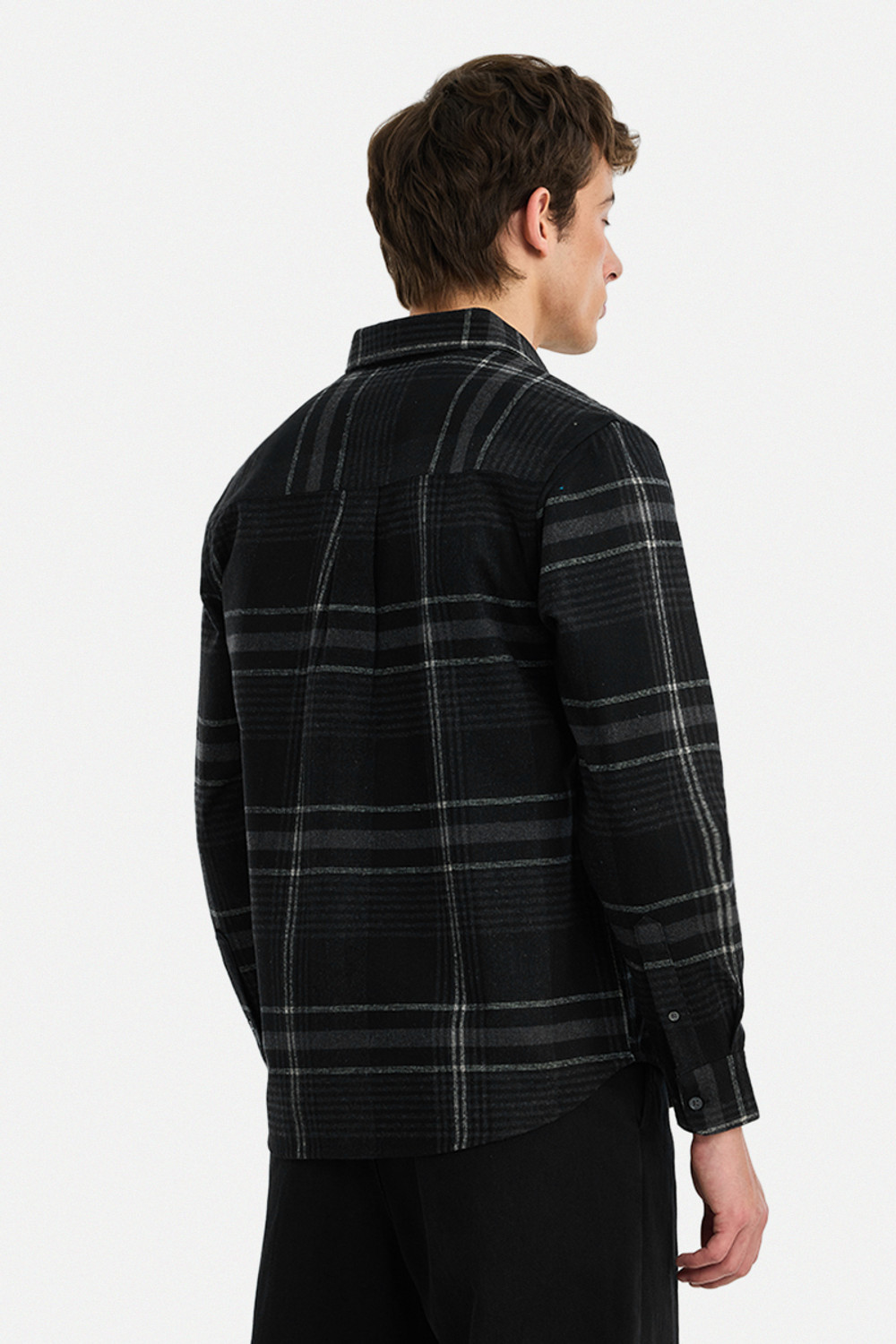 Image of Snitch Men Checkered Casual Black Shirt