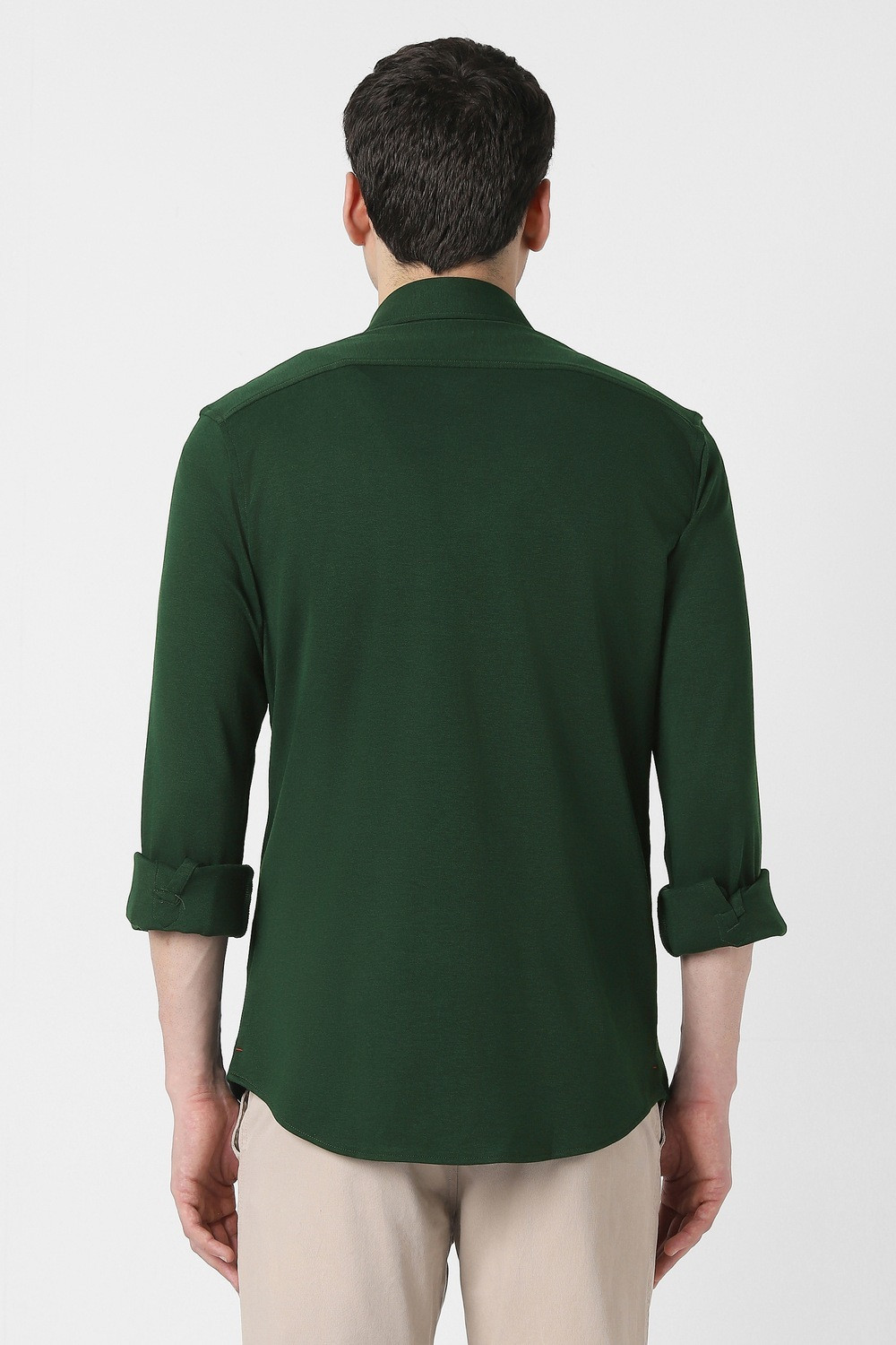 Image of PETER ENGLAND Men Solid Casual Green Shirt