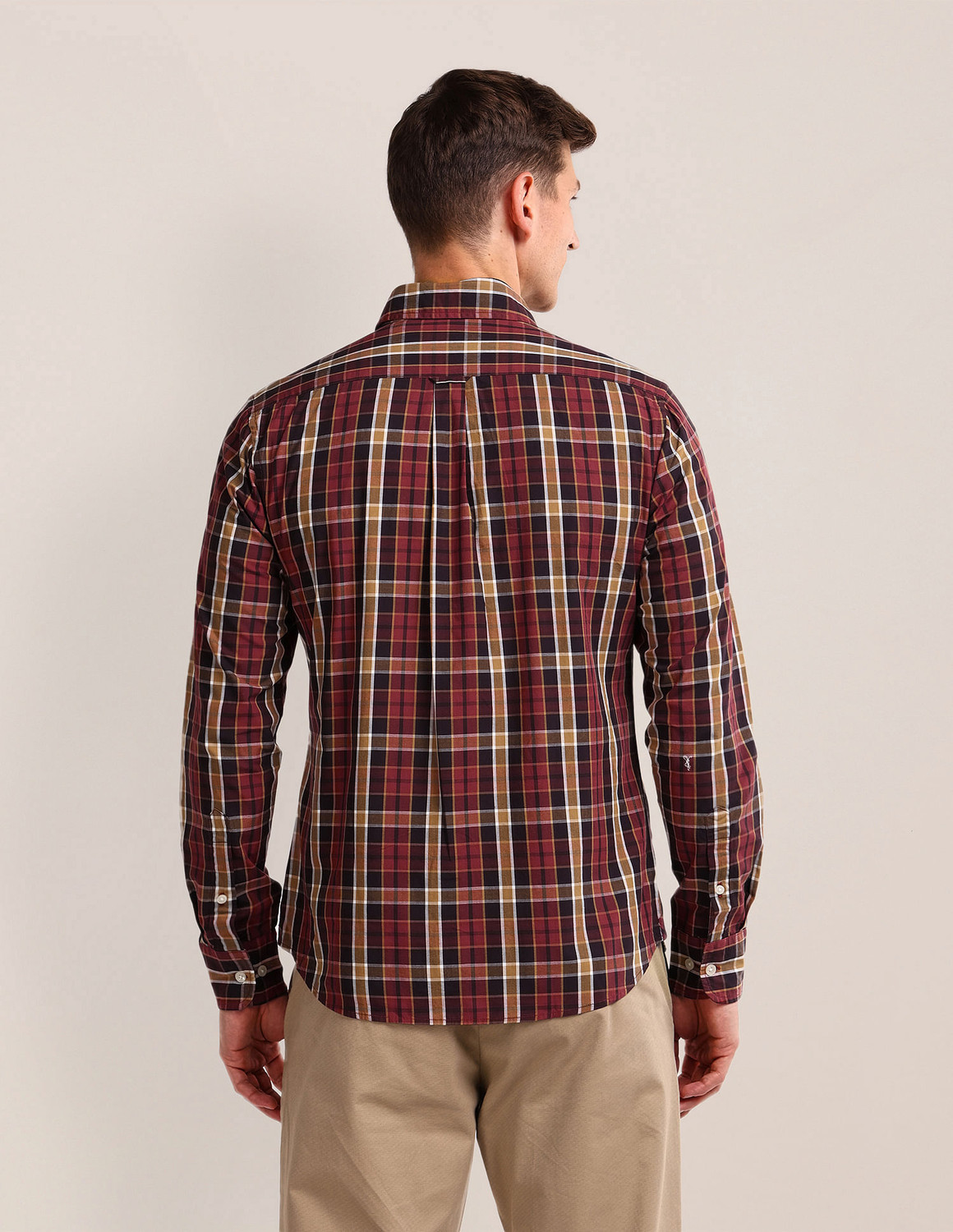 Image of U.S. POLO ASSN. Men Checkered Casual Red Shirt