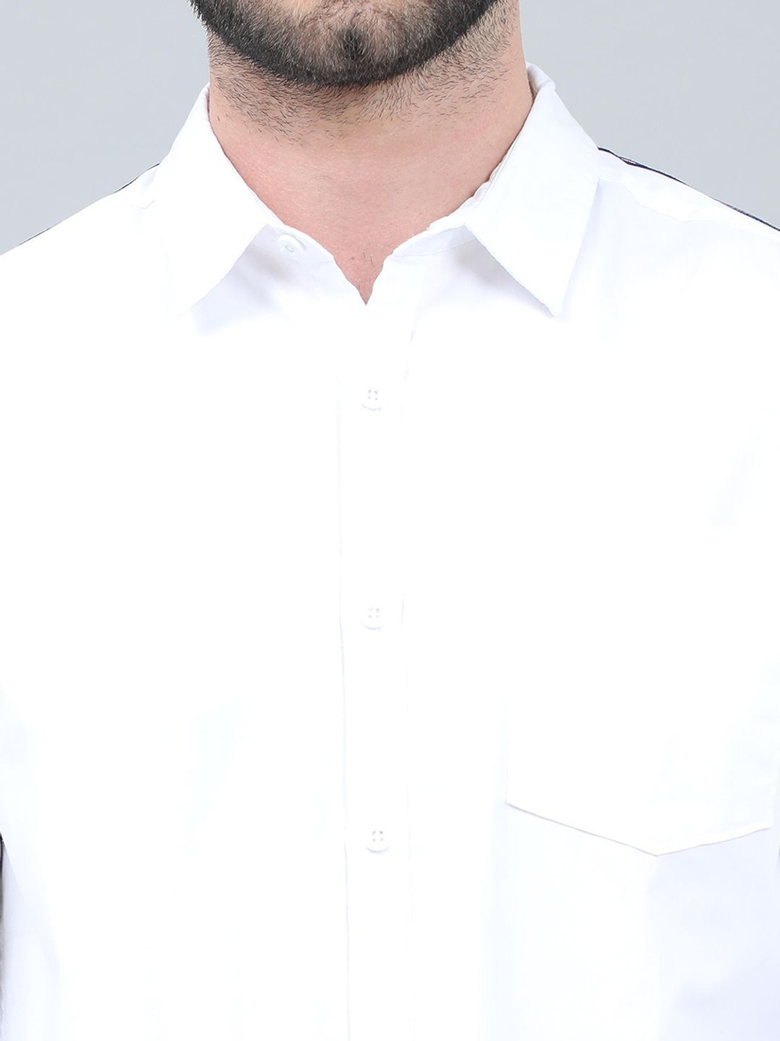 Image of HERE&NOW Men Solid Casual White Shirt