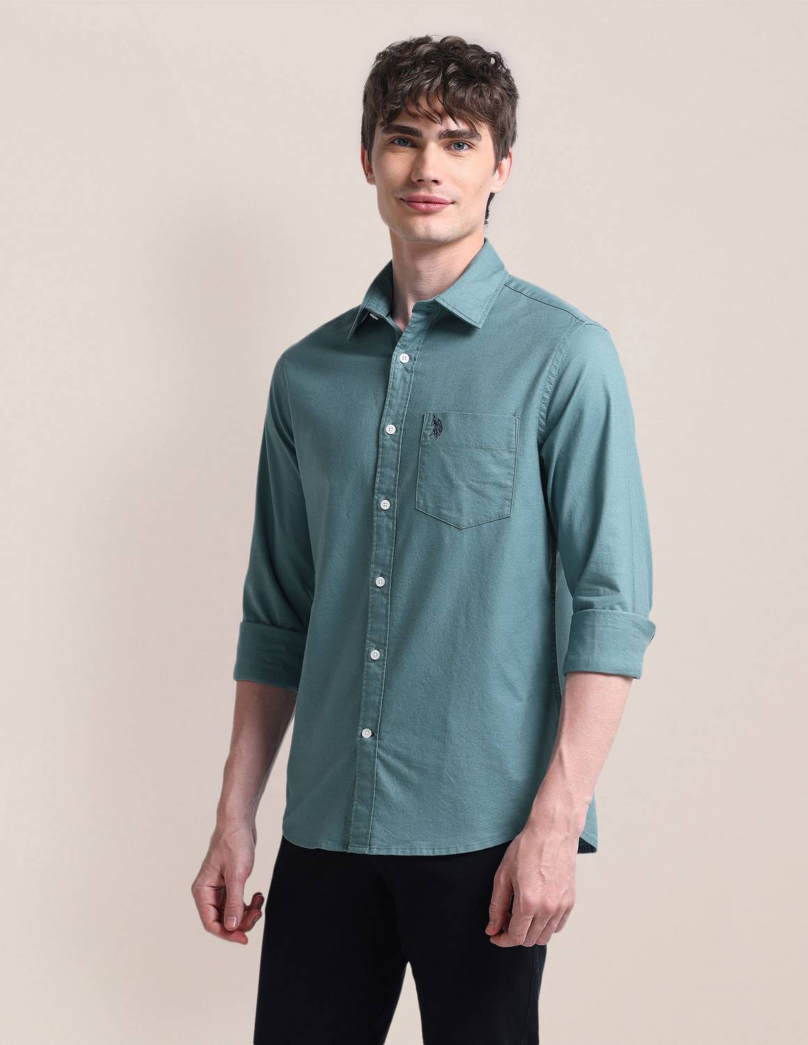 U.S. POLO ASSN. Men Light Green Casual Shirt - Image 4