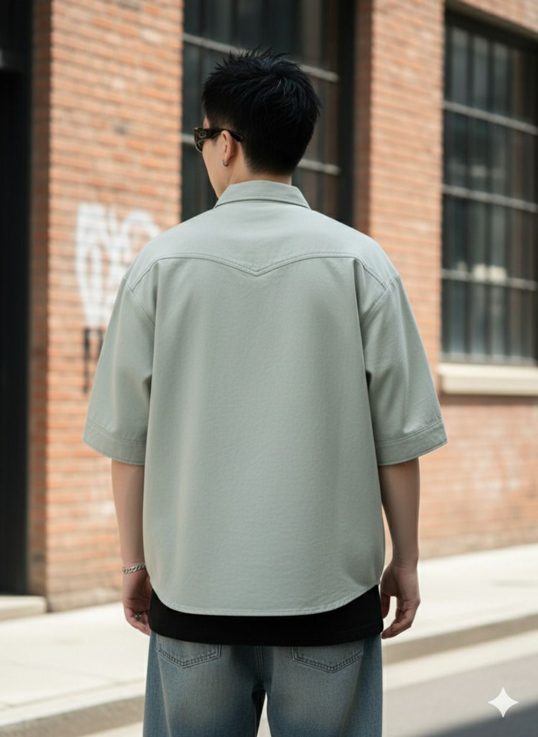 Image of LUCAXICTORY Men Solid Casual Light Green Shirt