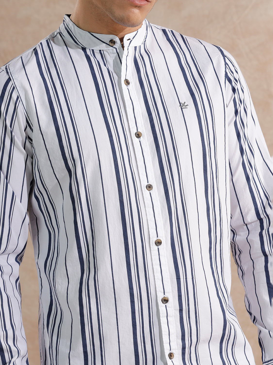 Image of WROGN Men Printed Casual White Shirt
