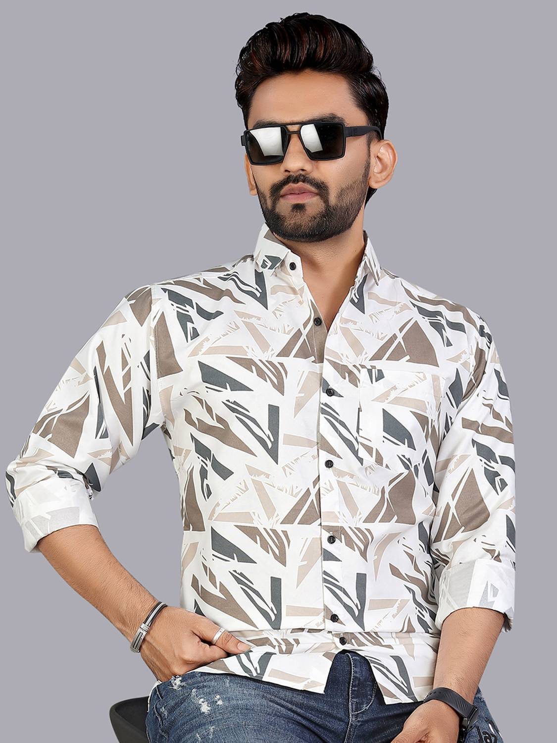 ADWYN PETER Men Printed Casual Multicolor Shirt