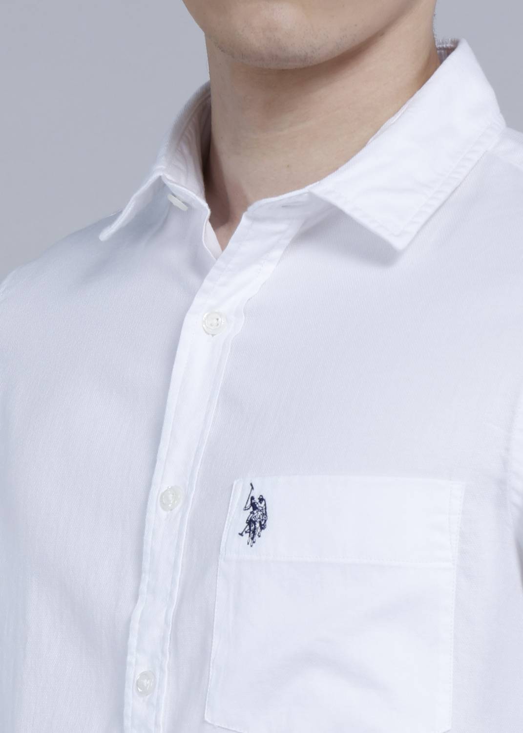 U.S. POLO ASSN. Men Solid Casual White Shirt - Image 5