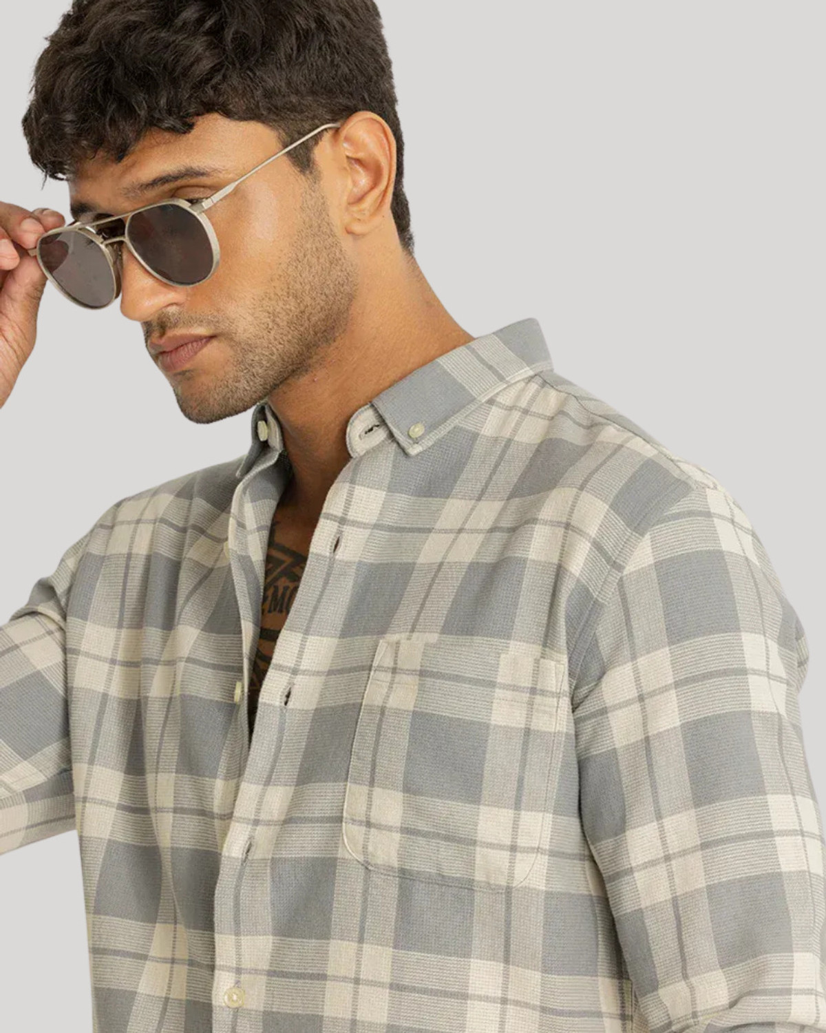 Image of youth first Men Checkered Casual Multicolor Shirt