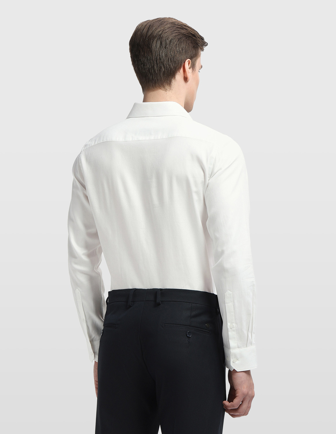 Image of ARROW Men Self Design Formal White Shirt