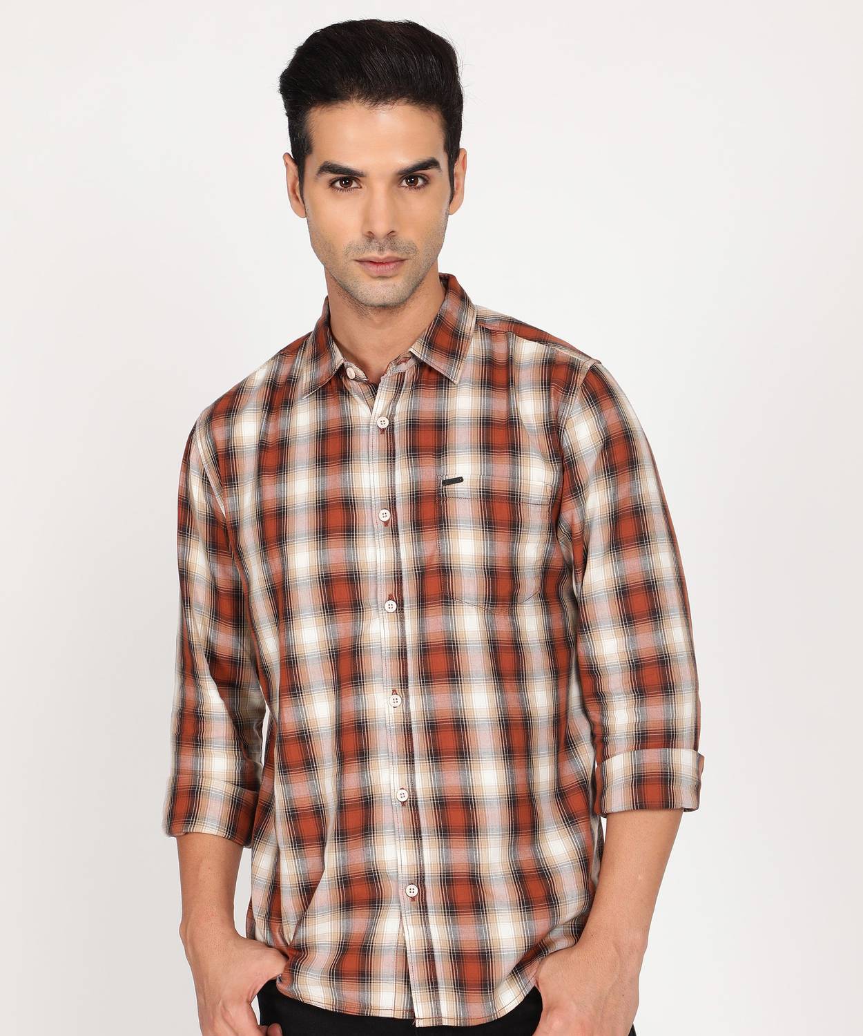 abof by Aditya Birla Men Checkered Casual Multicolor Shirt