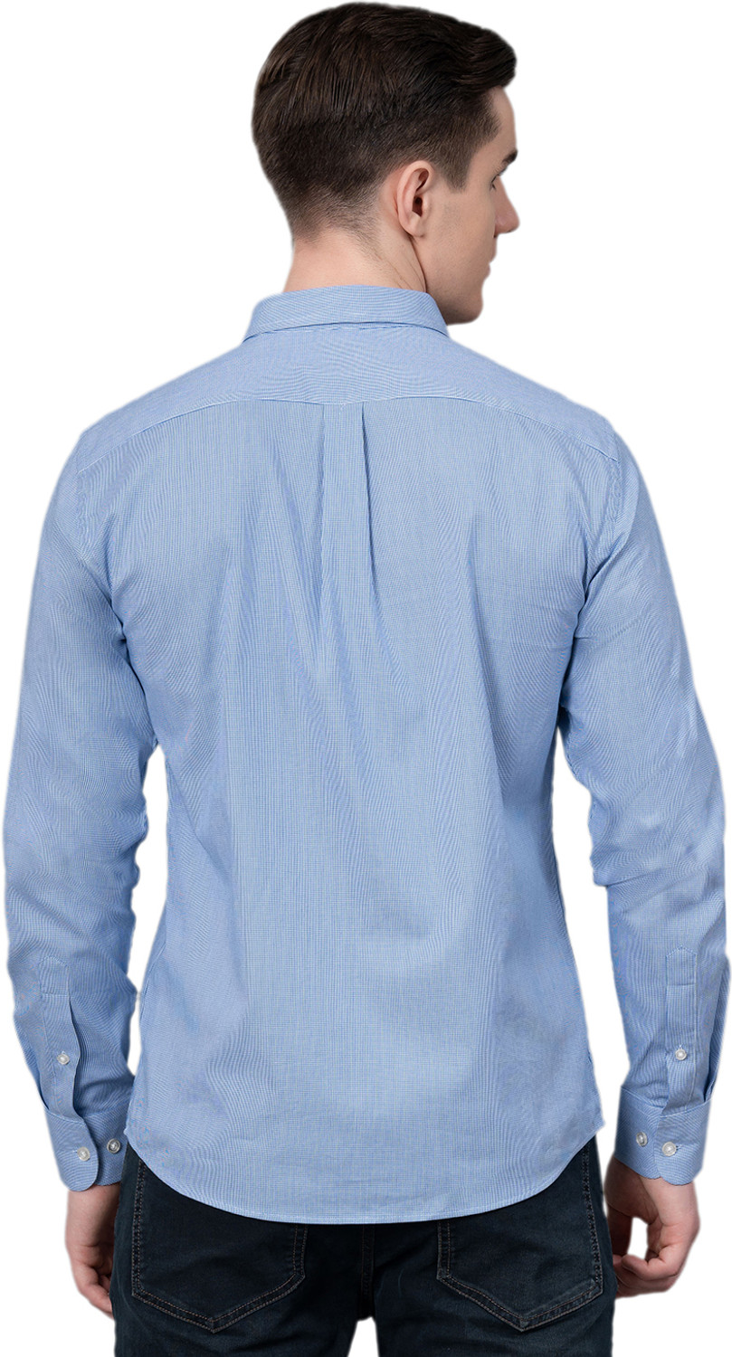 Image of RED TAPE Men Self Design Casual Blue Shirt