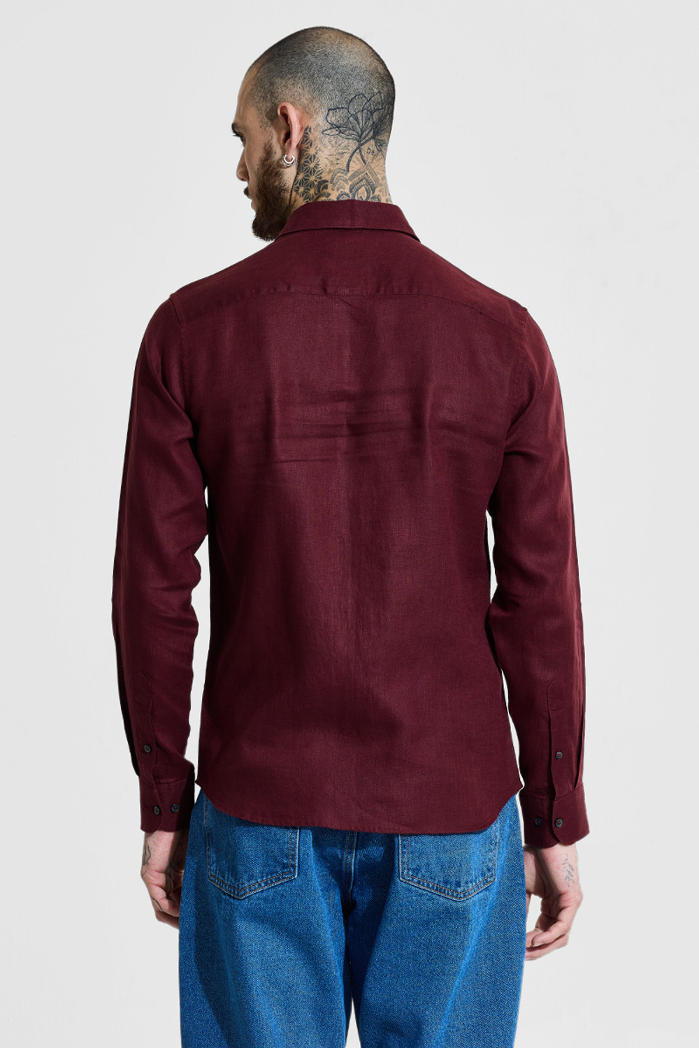 Image of Snitch Men Solid Casual Maroon Shirt