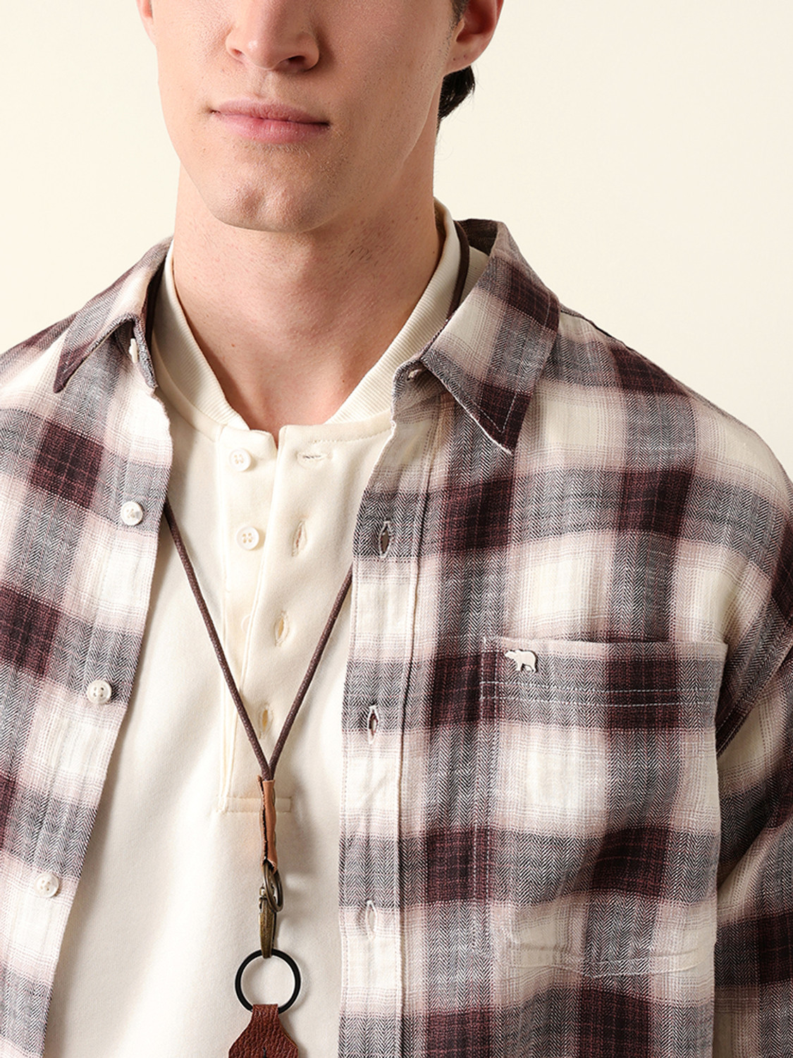 Image of THE BEAR HOUSE Men Checkered Casual Multicolor Shirt