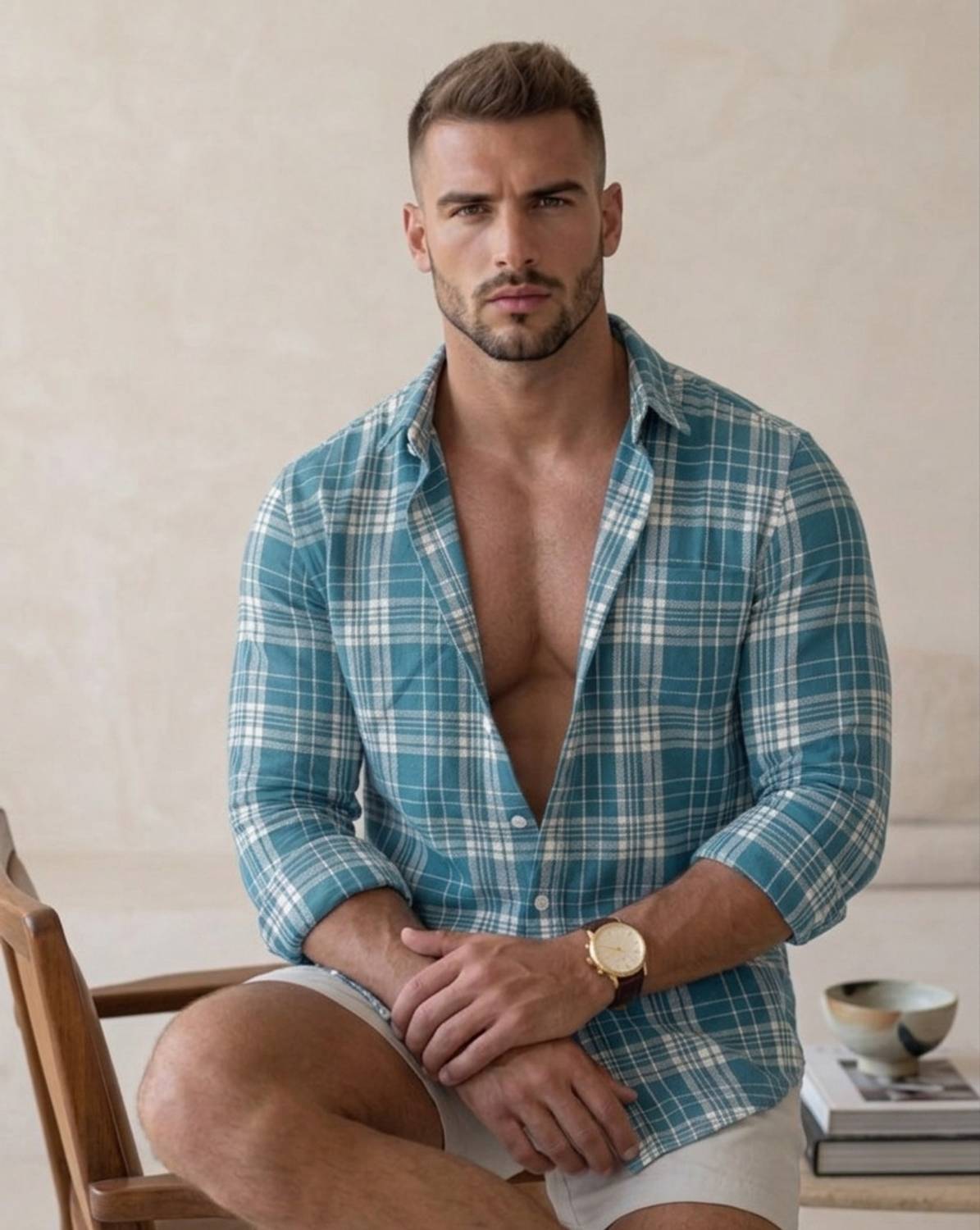 Roadster Men Checkered Casual Blue Shirt