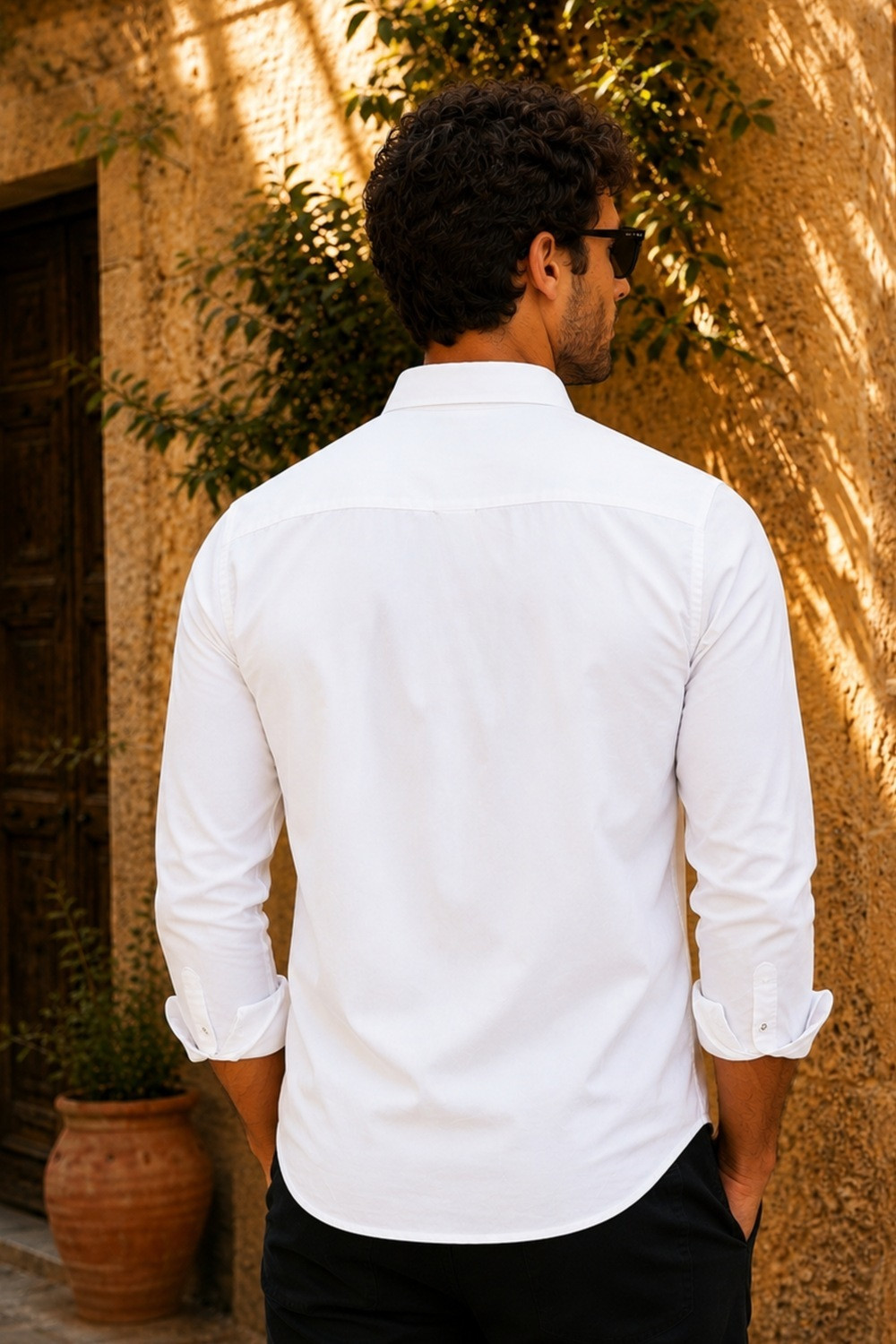 Image of LOUIS PHILIPPE Men Solid Casual White Shirt