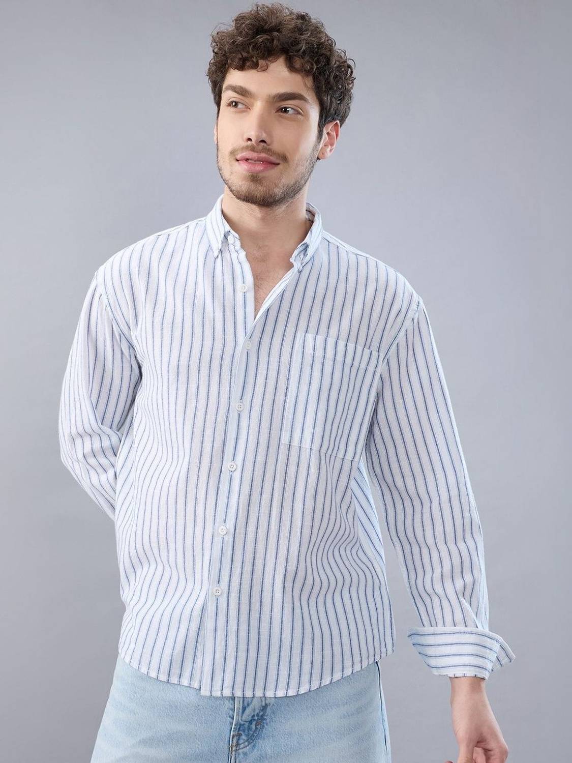 HERE&NOW Men Striped Casual Multicolor Shirt