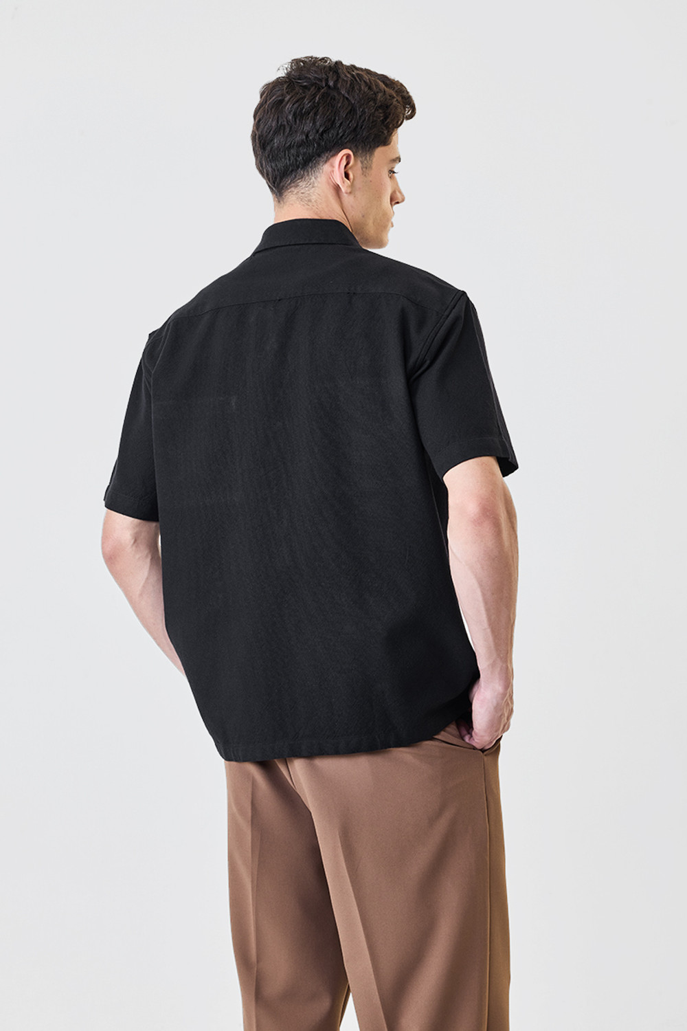 Image of Snitch Men Embroidered Casual Black Shirt