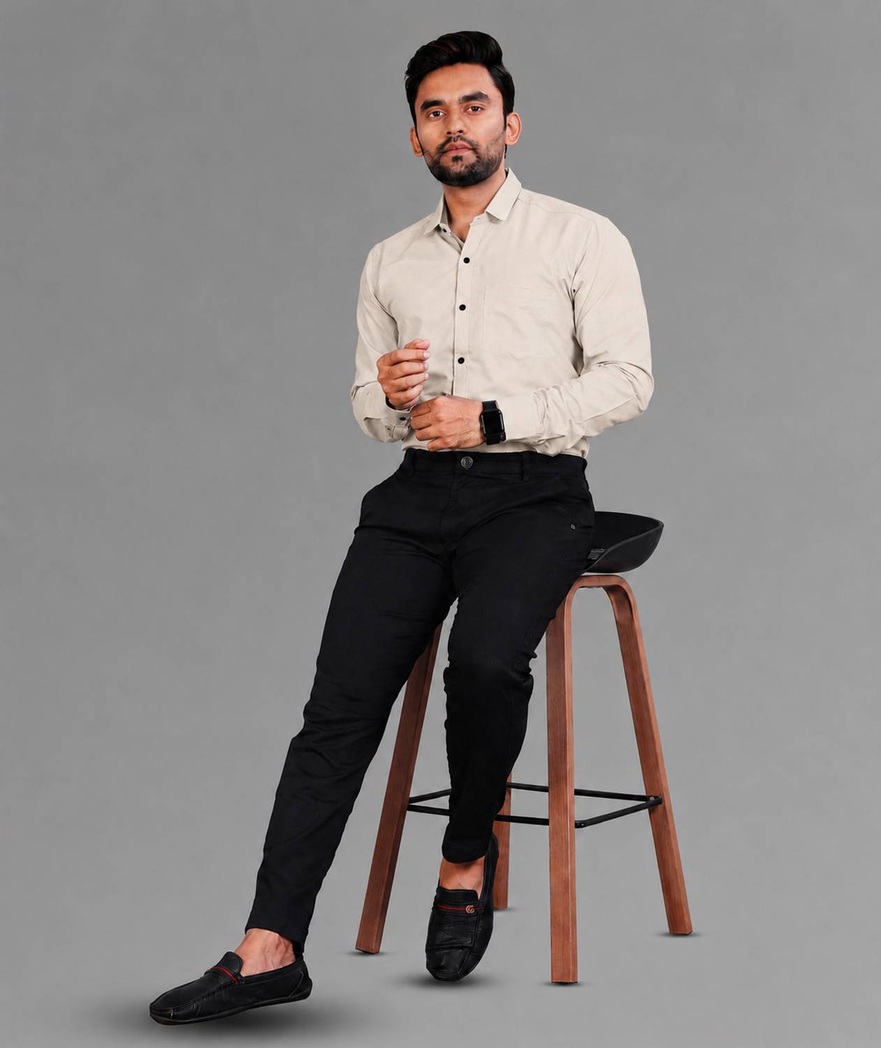 COMBRAIDED Men Beige Casual Shirt - Image 5